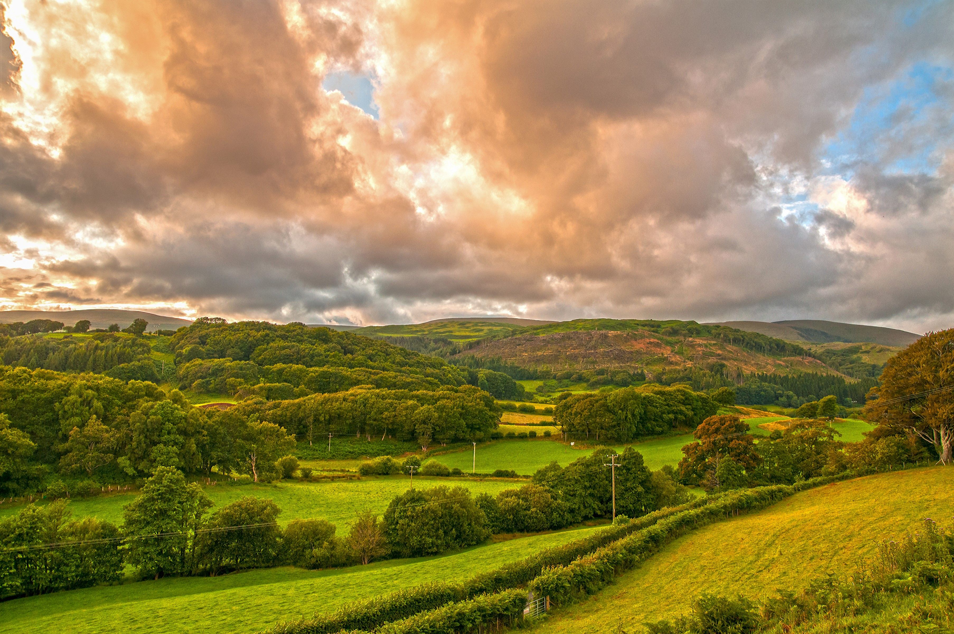 3613x2400 Wales Landscape Cloudy Nature HD Wallpaperx2400