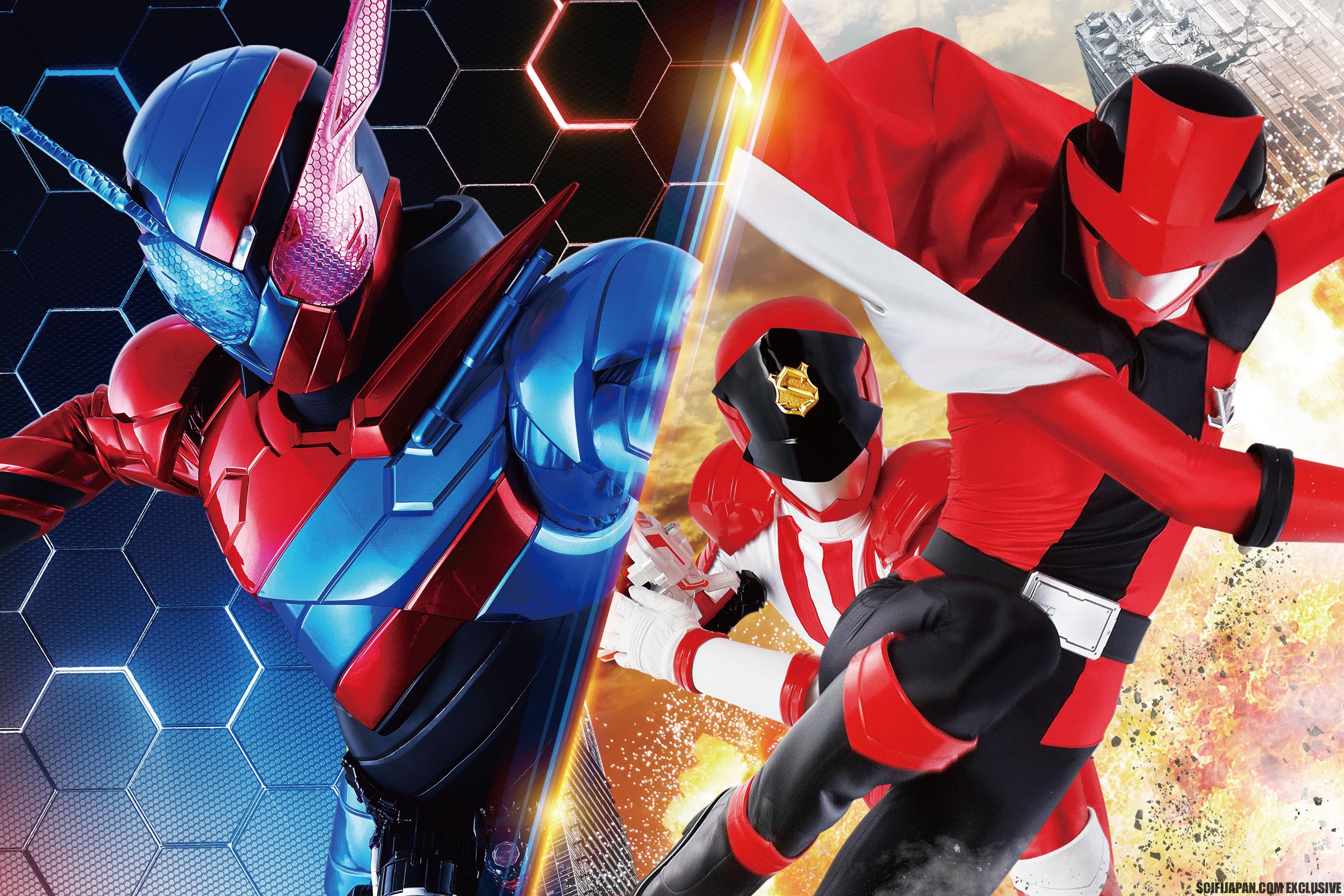 3300x2200 KAMEN RIDER BUILD THE MOVIE / LUPINRANGER VS PATRANGER EN FILM Press Materials from Toei