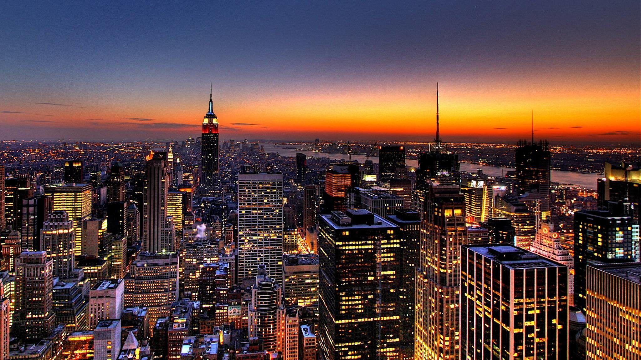 2048x1152 New York at Night Wallpaper
