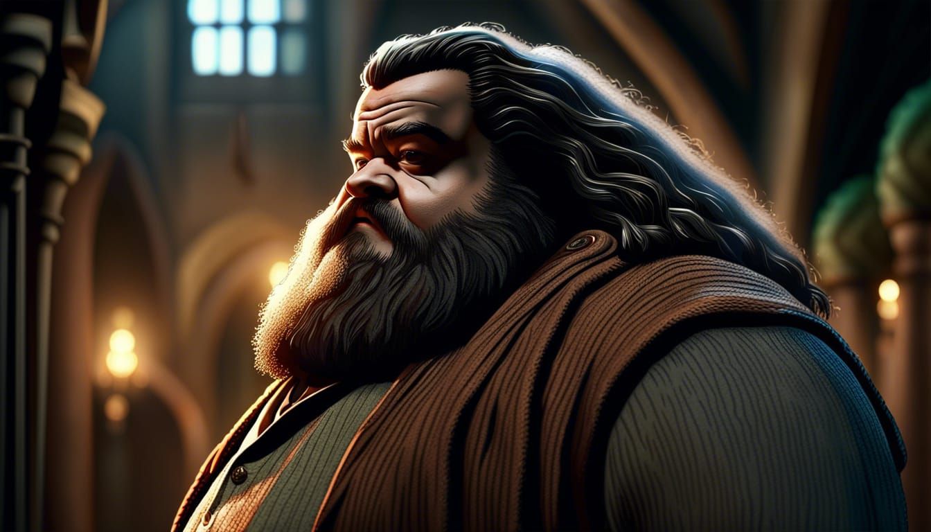 1344x768 Rubeus Hagrid Detailed Artwork of Rubeus Hagr