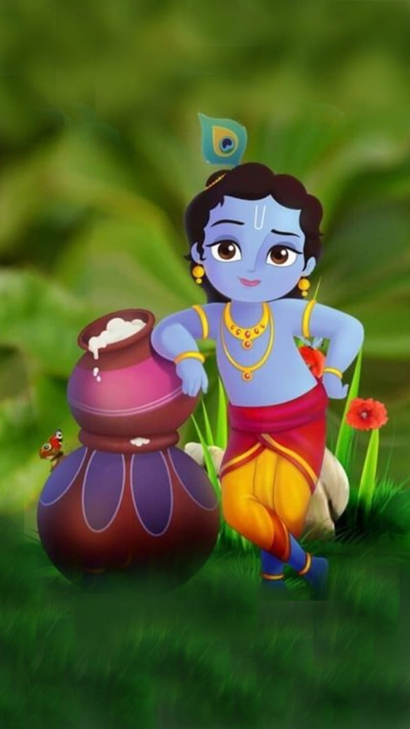 800x1422 Kanha Krishna, kanhaiya, makhan chor, murlidhar, nandlal, HD phone wallpaper