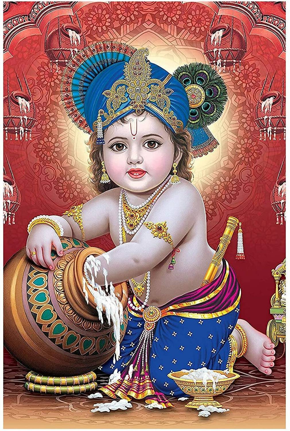 1011x1500 LORD KRISHNA BEAUTIFUL WALLPAPER Paper Print DICAPRIO Posters & Cartoons, Personalities Posters In India Art, Film, Design, Movie, Music, Nature And Educational Paintings Wallpaper At