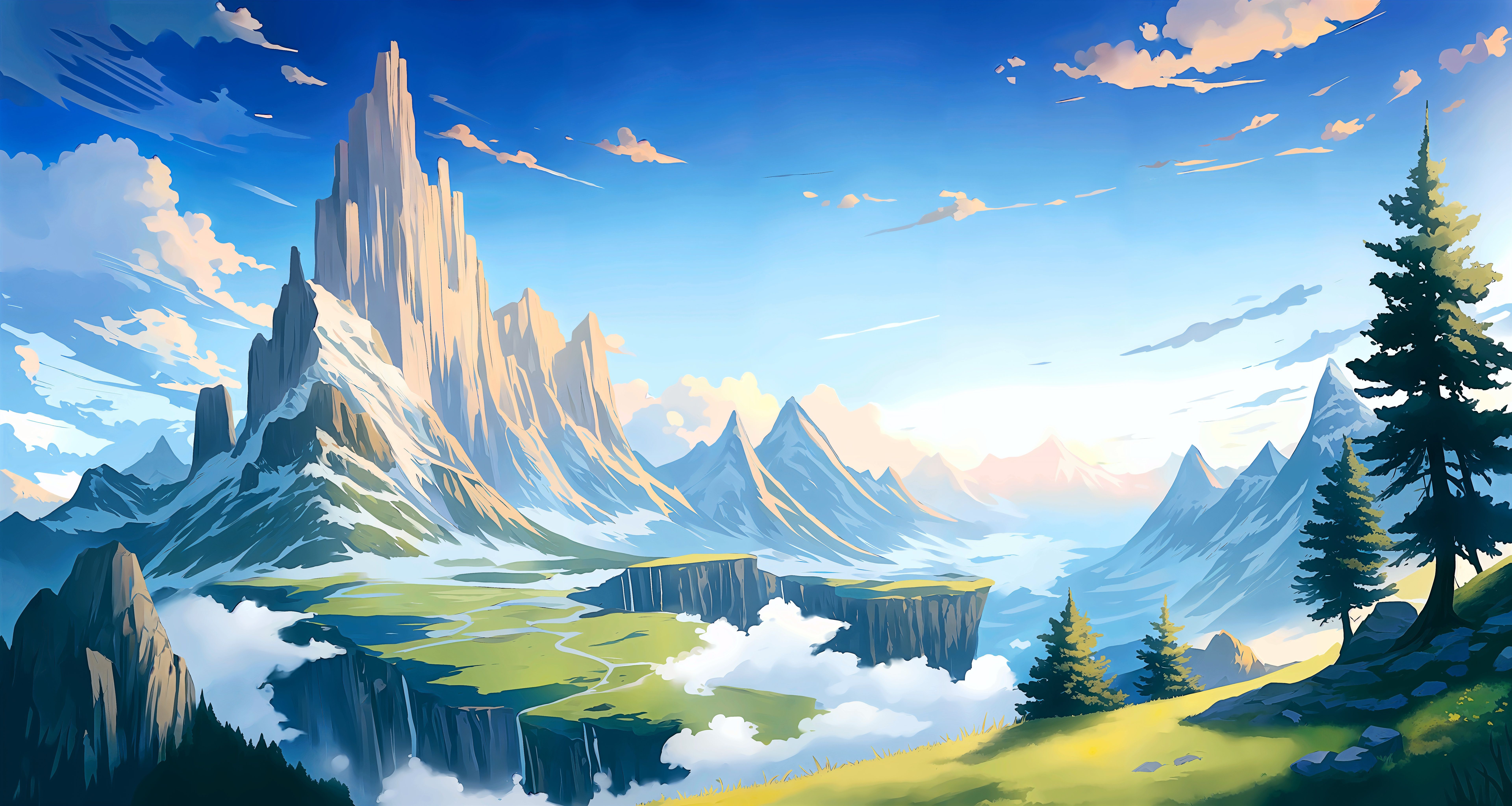 7680x4096 4K Ultra HD Anime Landscape