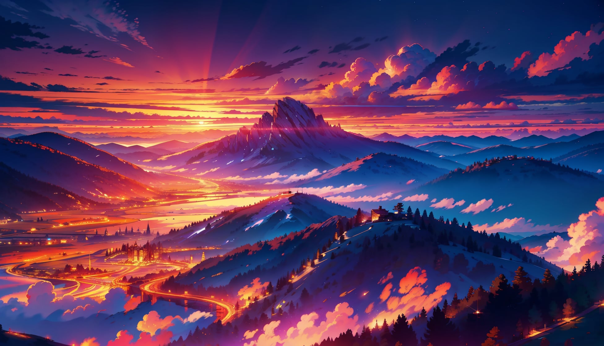 1952x1120 Shining Landscape AI Art Wallpaper, HD Nature 4K Wallpaper, Image and Background