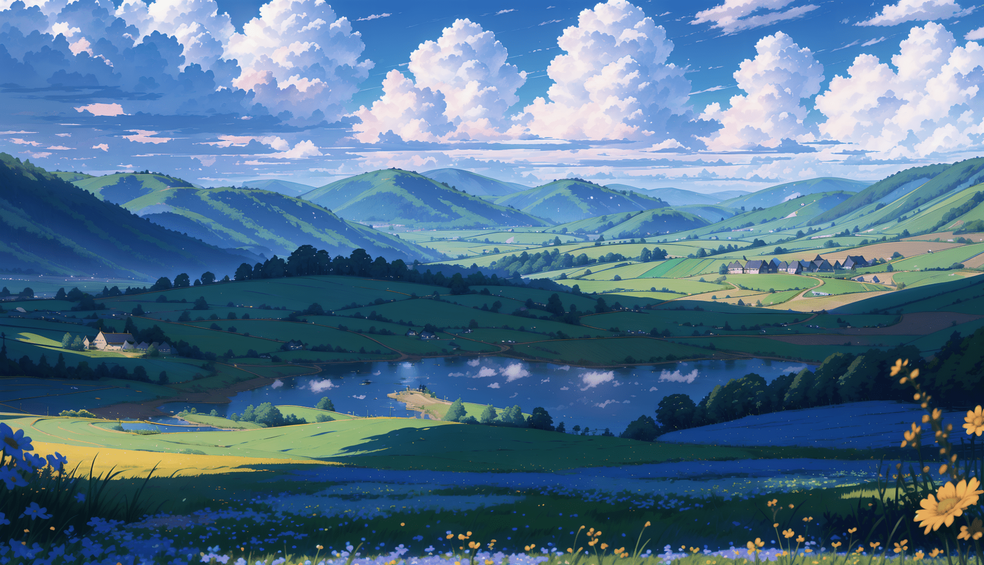 1920x1102 4K Ultra HD AI Generated Serene Mountain Landscape By Momentsx2240