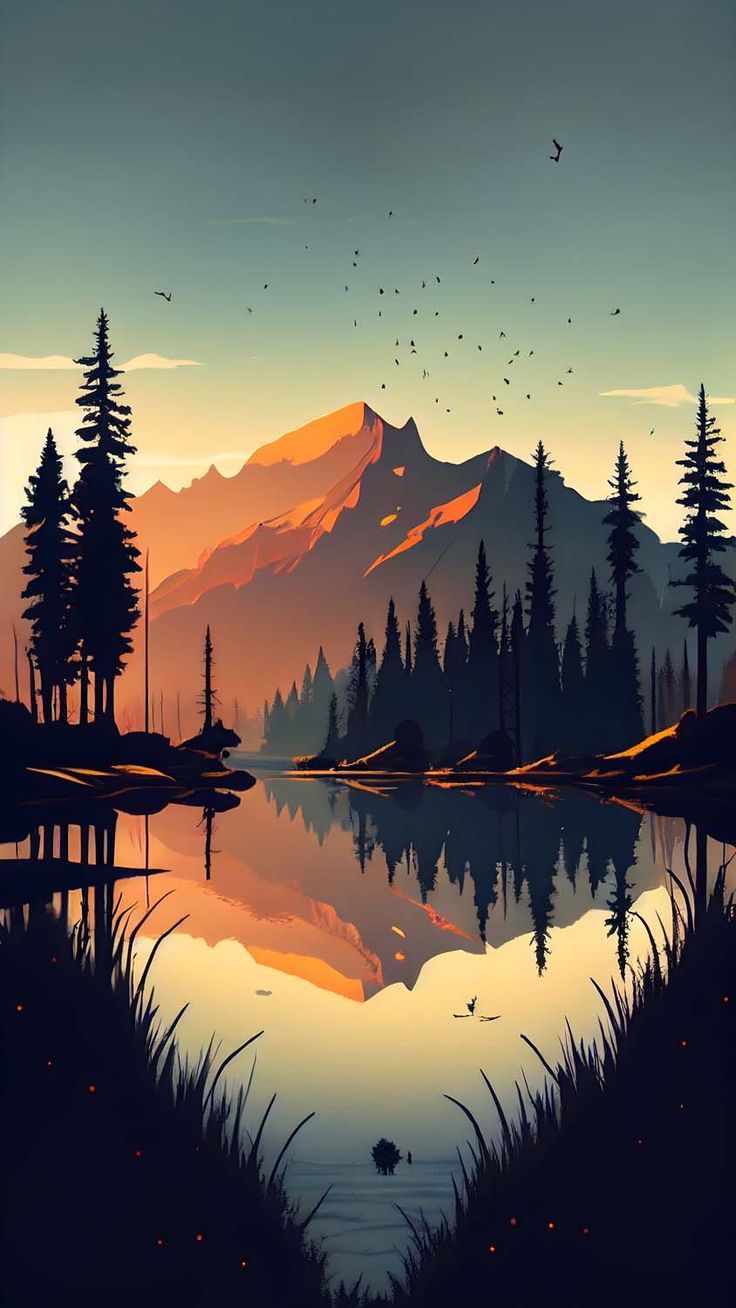 736x1308 Nature Reflection Lake Ai iPhone Wallpaper HD