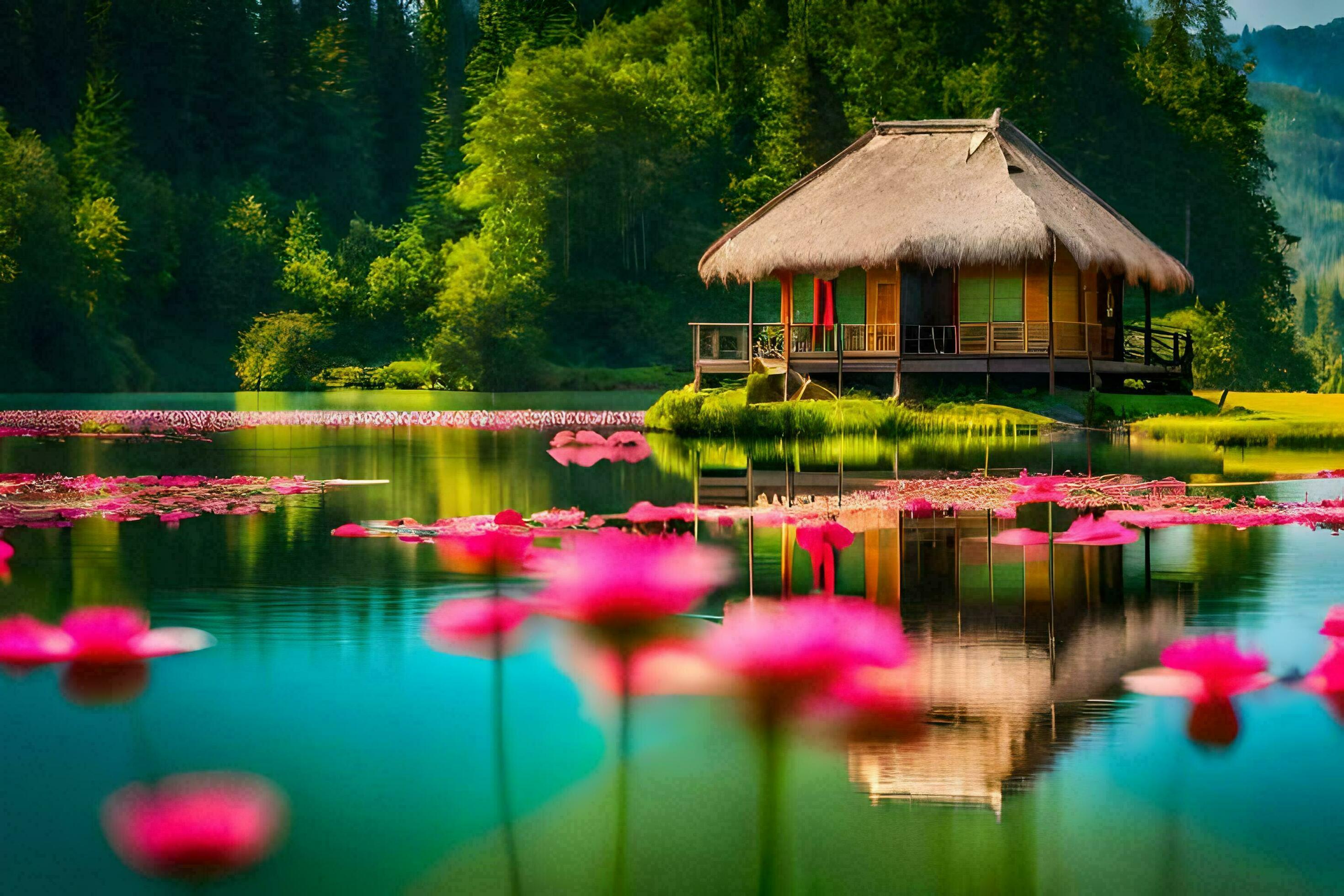 2940x1960 Beautiful Landscape Wallpaper HD Wallpaper. AI Generated