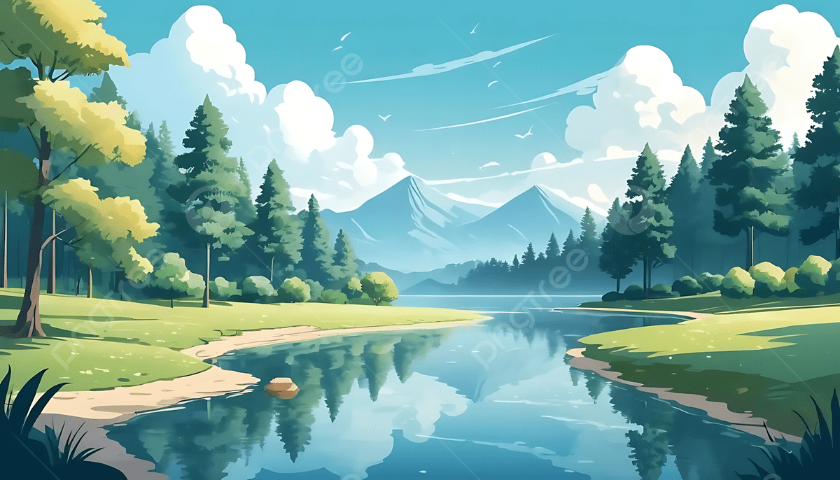1200x686 Illustrations Of Beautiful And Tranquil Landscapes Natural Scenery Ai Generated, Illustration, Tranquil Landscape, Nature Background Image And Wallpaper for Free Download