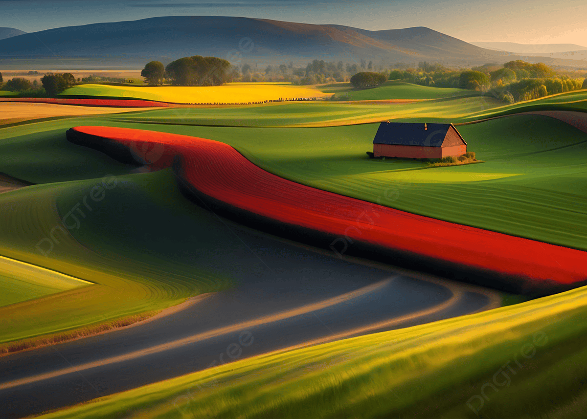 1200x857 Beautiful Field And Clean Road Scenery With Colorful Background Ai Artwork, Beautiful Field Sceneryd Ai Artwork, Village Clean Road Scenery, Field Background Image And Wallpaper for Free Download
