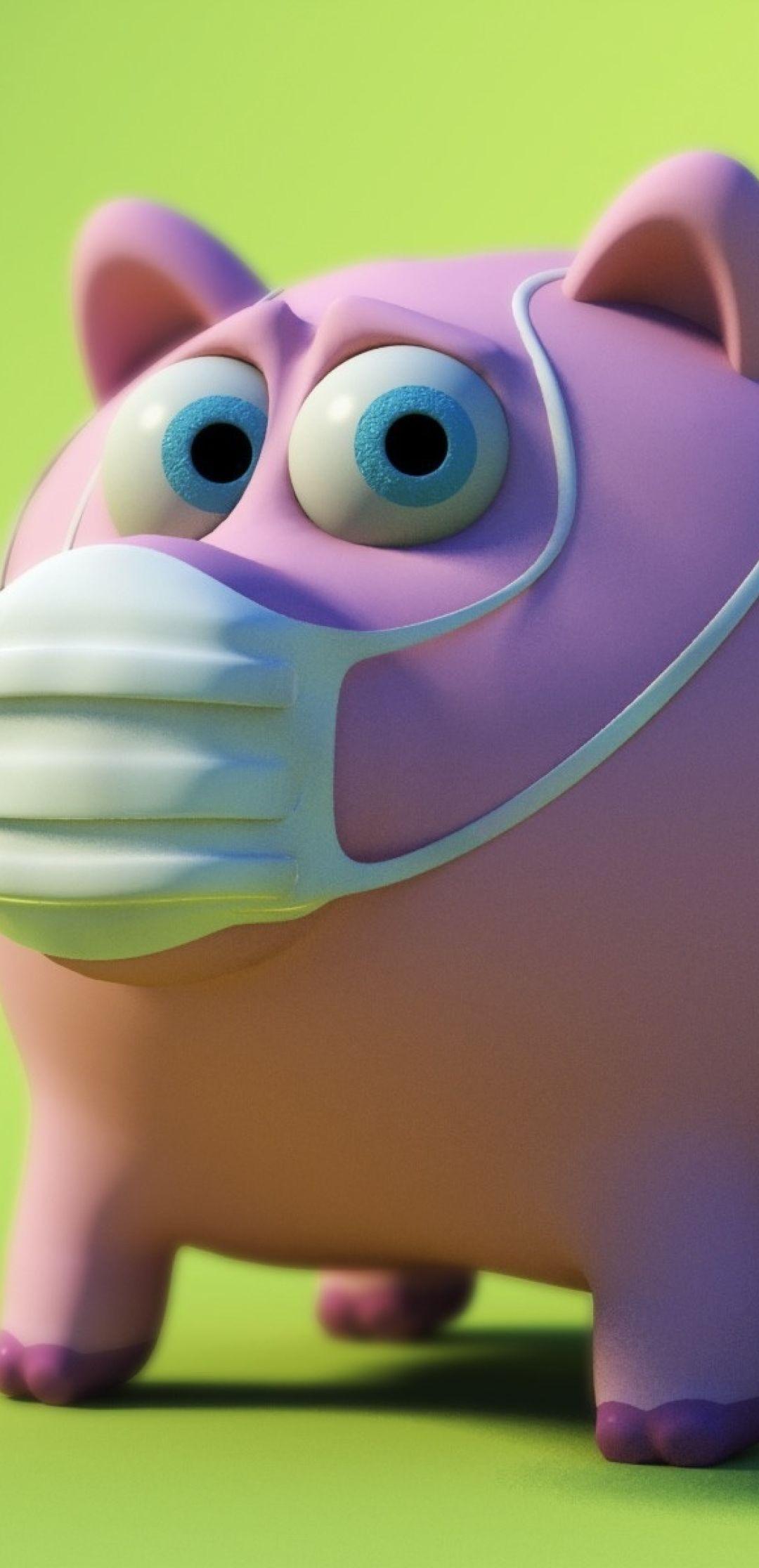 1080x2232 pig, piggy bank, mask 1080x2232 Resolution Wallpaper, HD