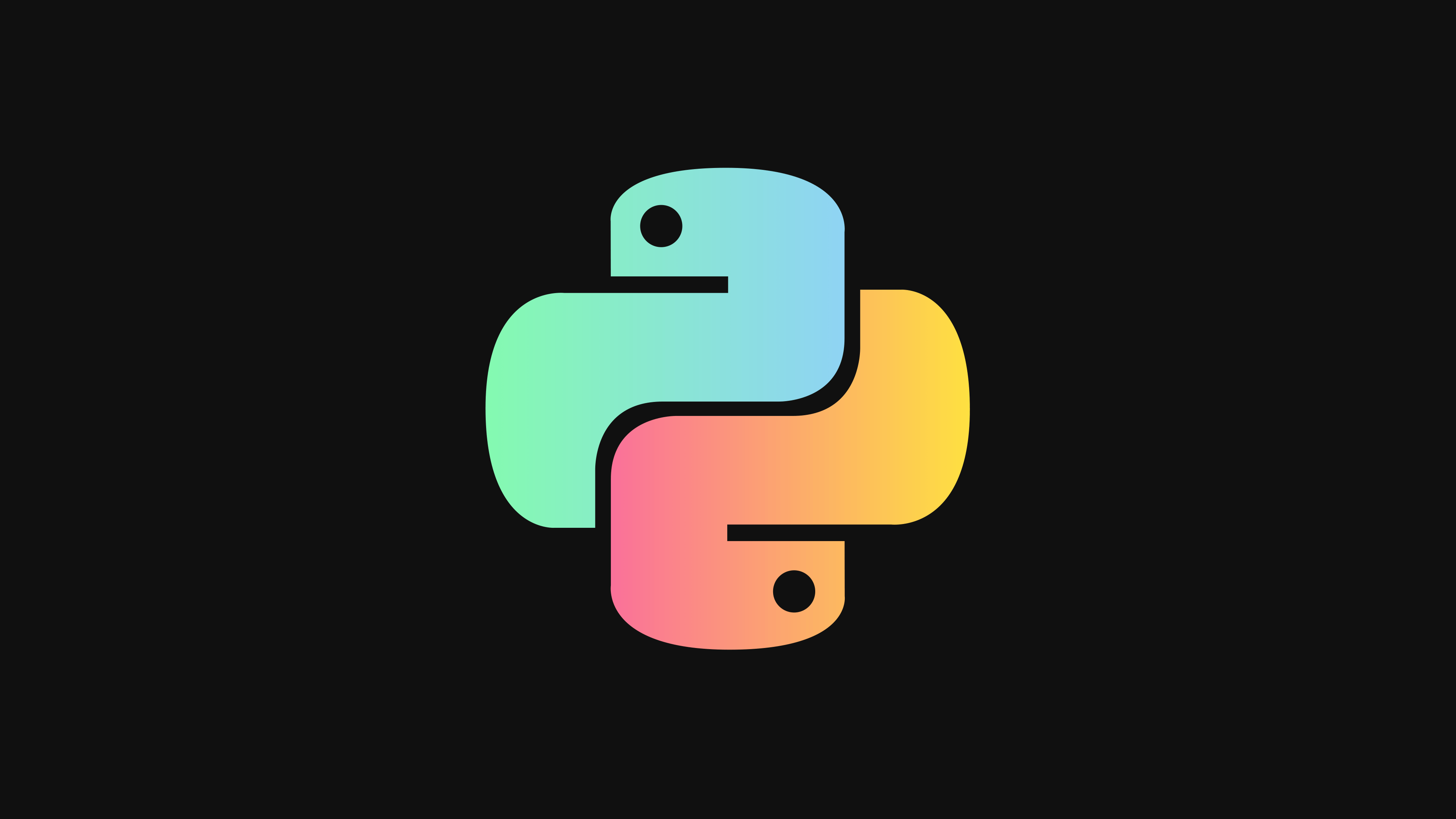 3840x2160 Python Logo Dark background 4K Wallpaper