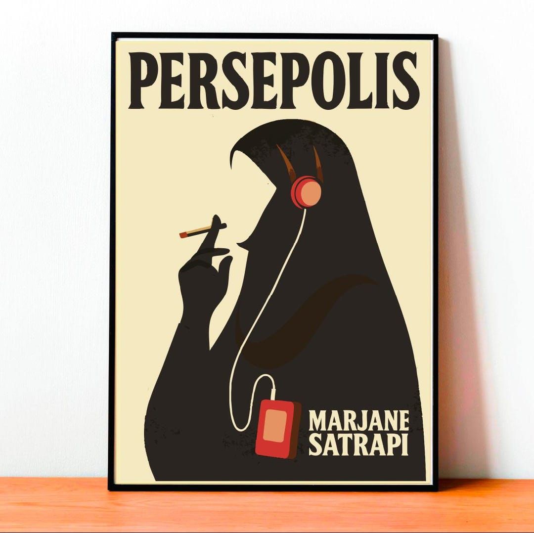 1080x1078 Persepolis Poster, Marjane Satrapi Graphic Novel Art, Feminist Decor, Vintage, Wall Art, Movie, Modern Design, Comic Book, Graphic Novel