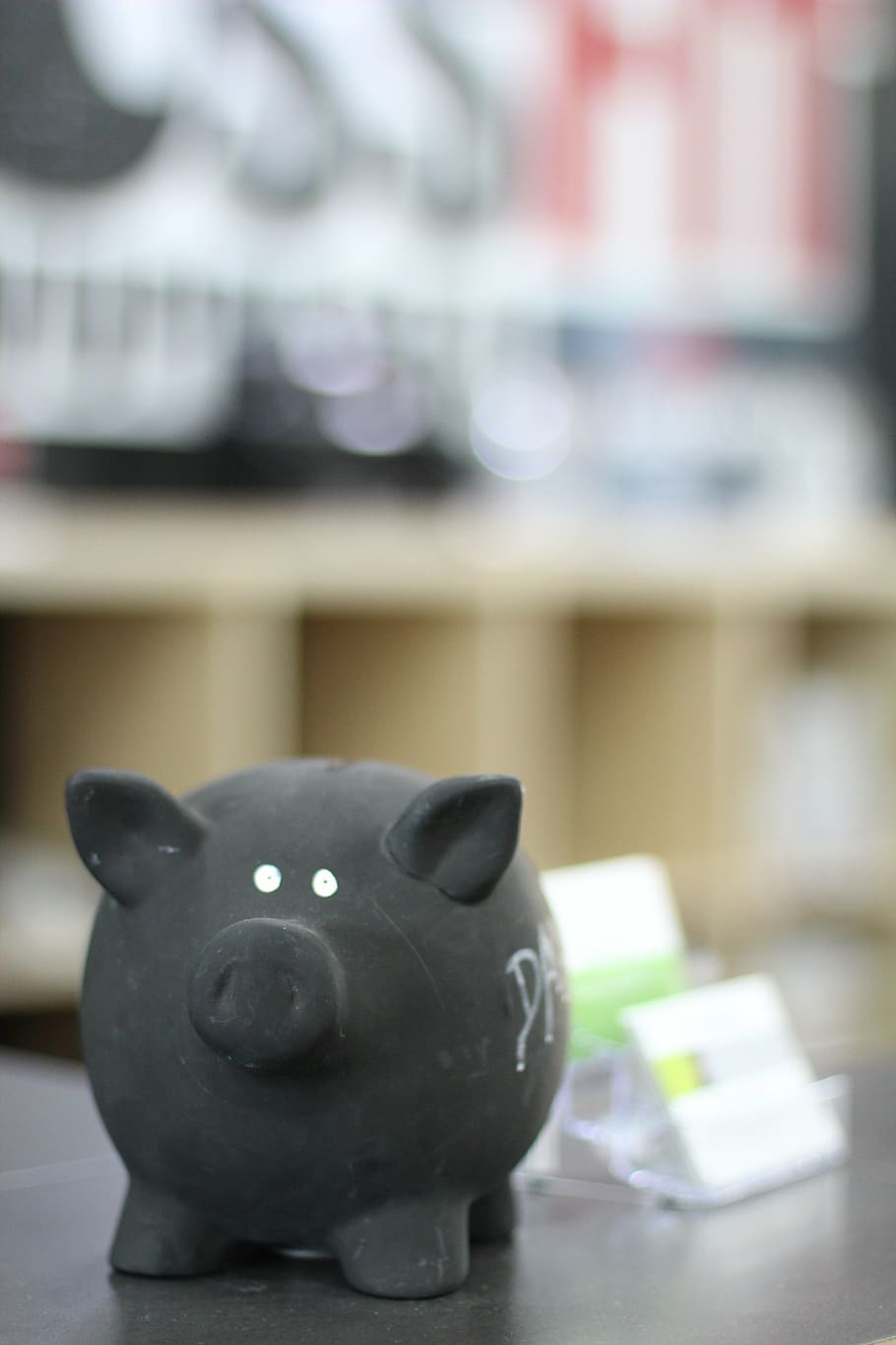 910x1365 HD wallpaper: black piggy bank on black surface, save, money