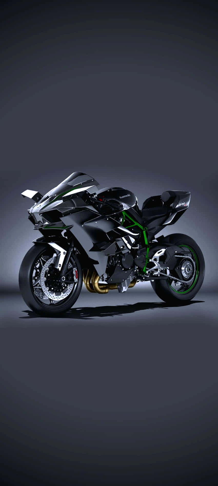 850x1889 Download Cap: Kawasaki Ninja Zx 10r In A Night City Wallpaper