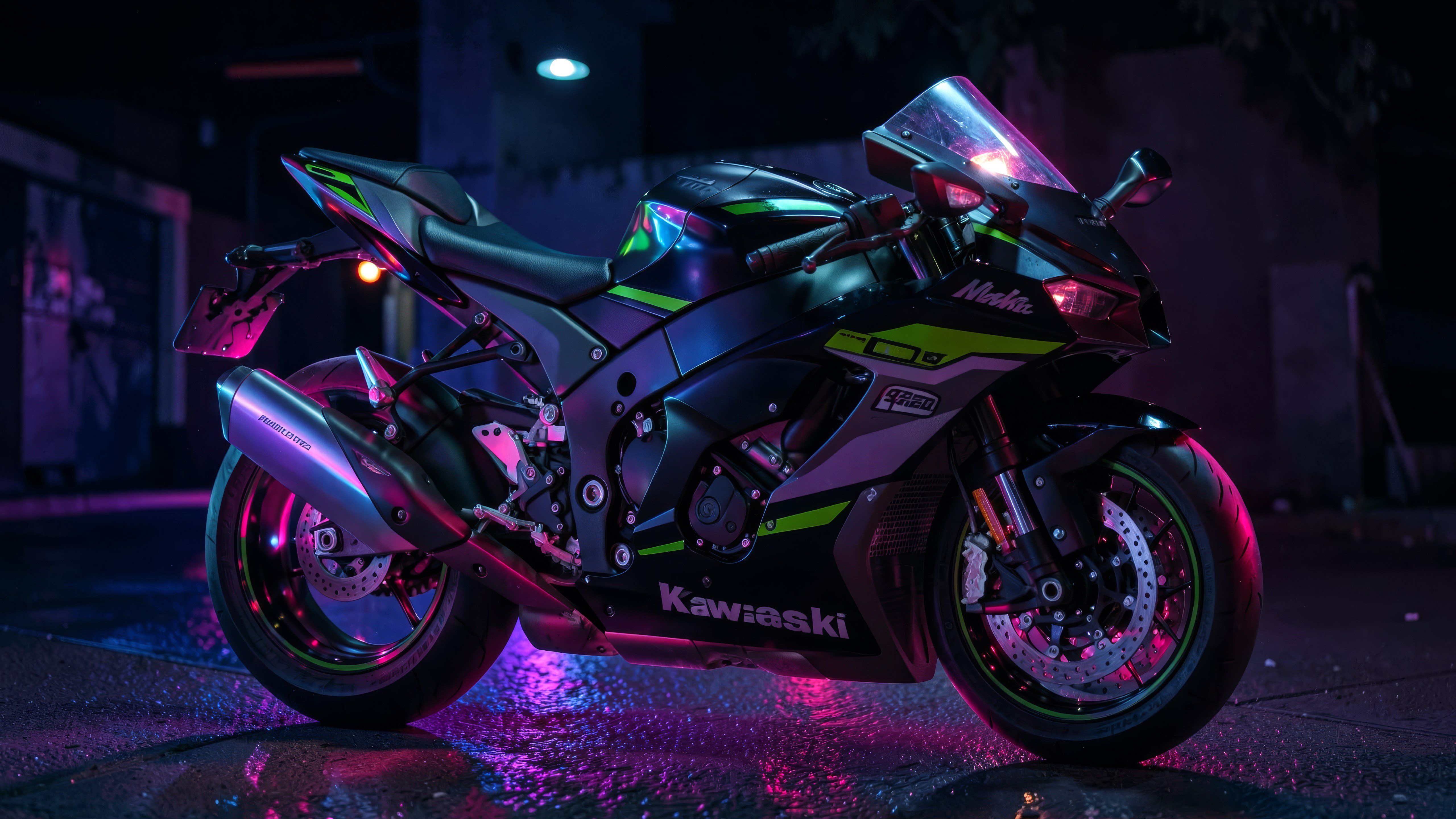 5120x2880 Kawasaki Ninja ZX 10R Motorcycle Inspired Digital Art Wallpaper 4K For Desktop