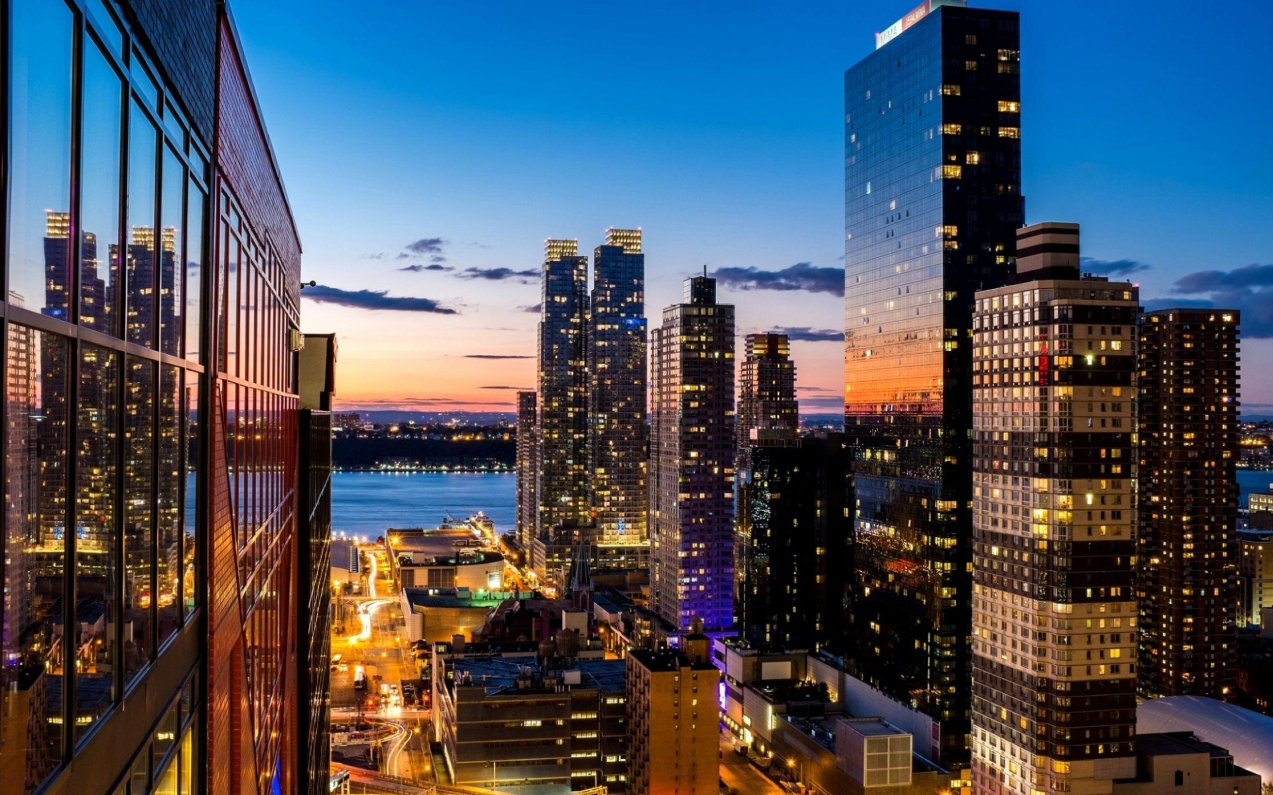 2560x1600 New York City Sunset Wallpaper HD 2560x1600 :