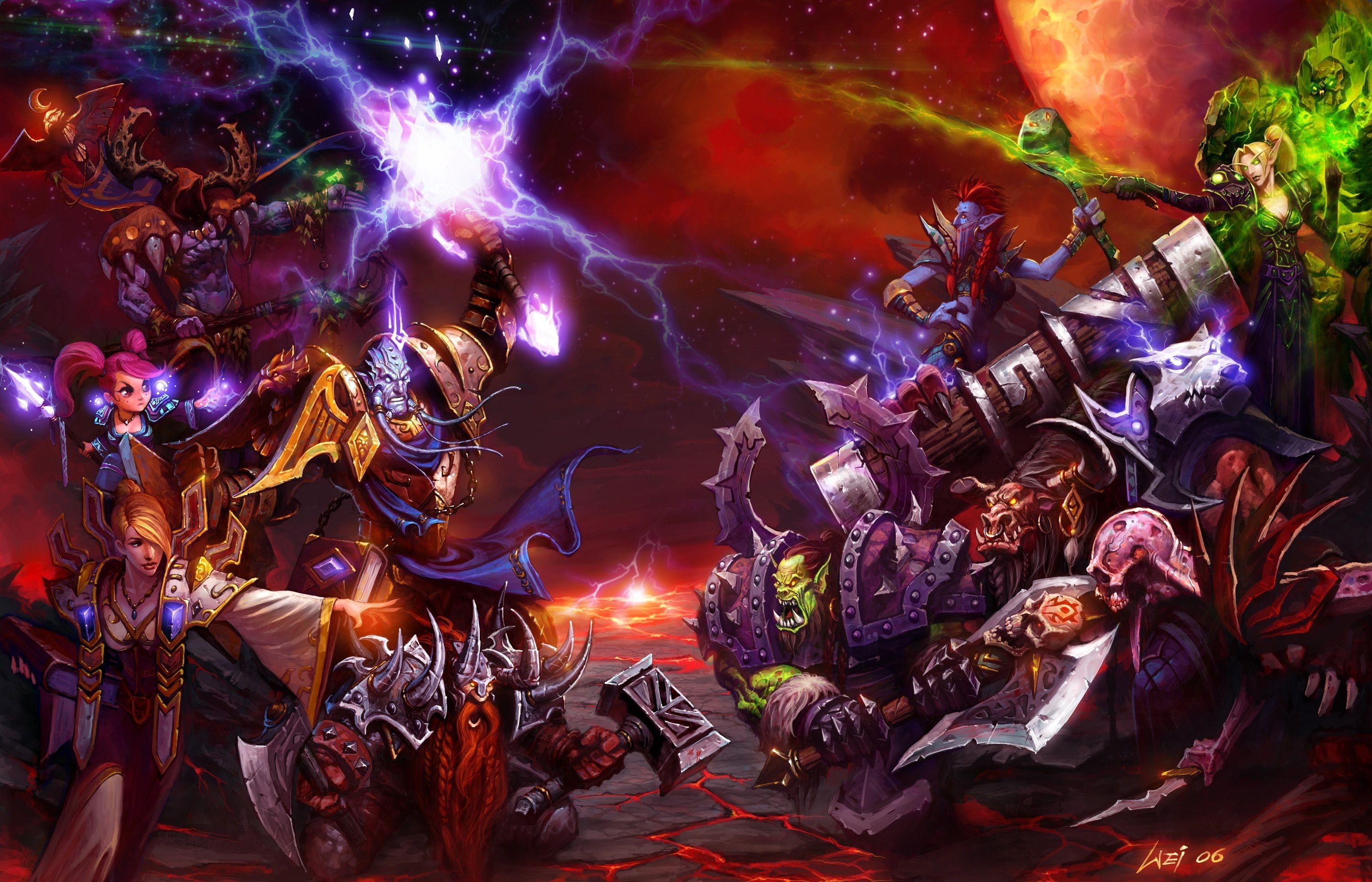 3000x1928 Wallpaper weapons, World of Warcraft, battle, race, wow, alliance vs Horde for mobile and desktop, section игры, resolution 3000x1928