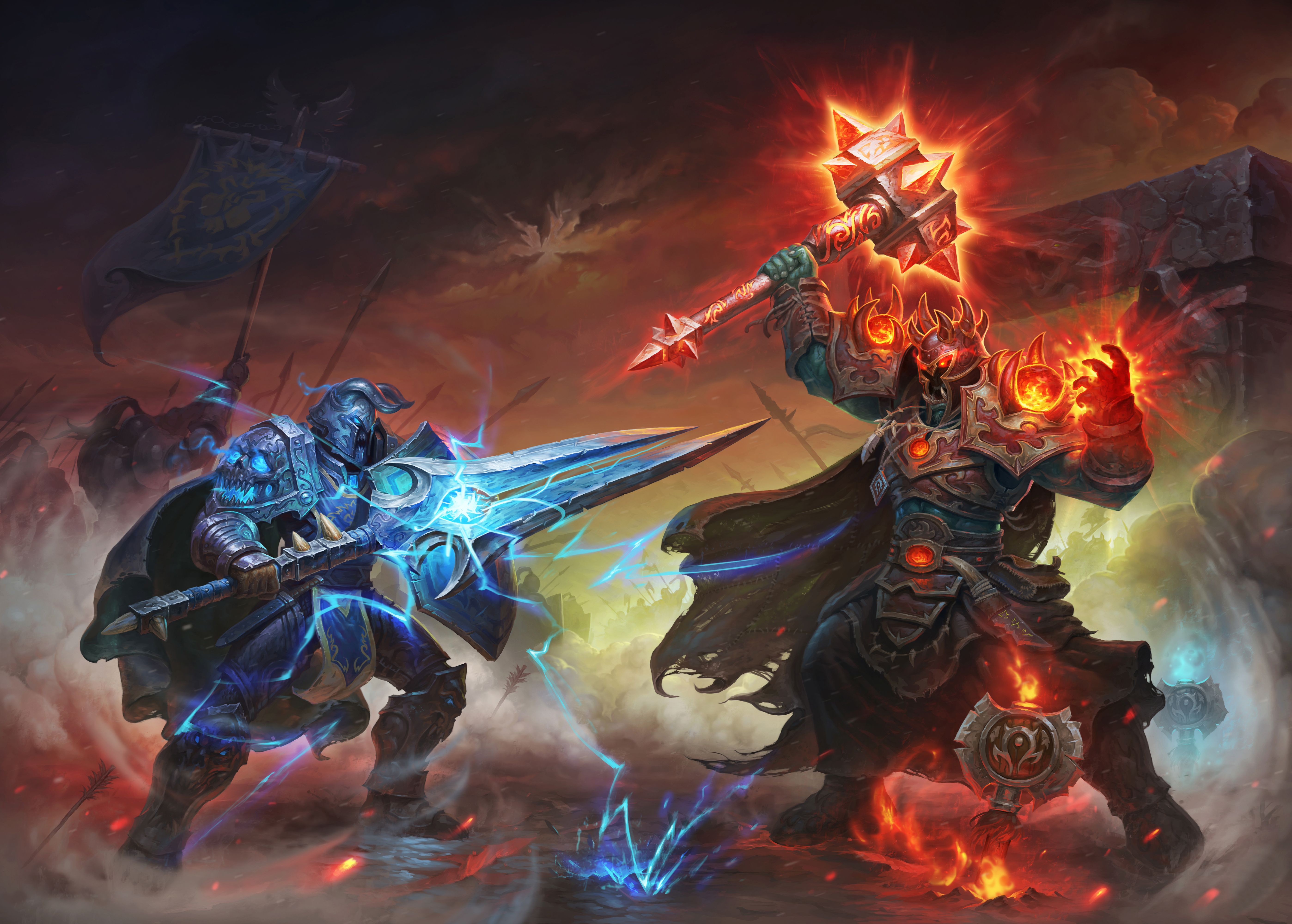 5592x4000 Wallpaper sword, hammer, warrior, armor, World of Warcraft, warcraft, wow, Horde for mobile and desktop, section живопись, resolution 5592x4000