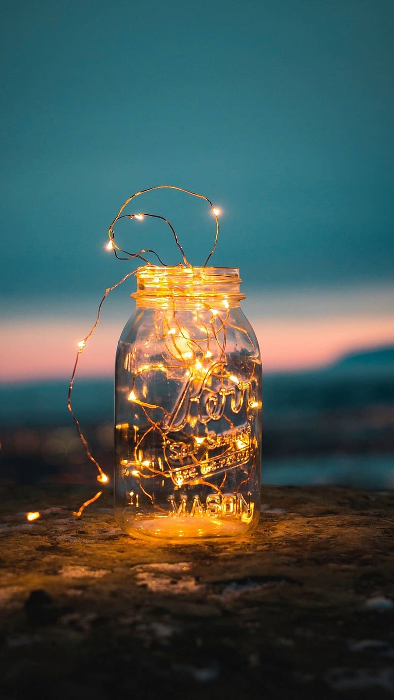 800x1422 G B Whatsapp Home Screen, fairy lights jar, HD phone wallpaper