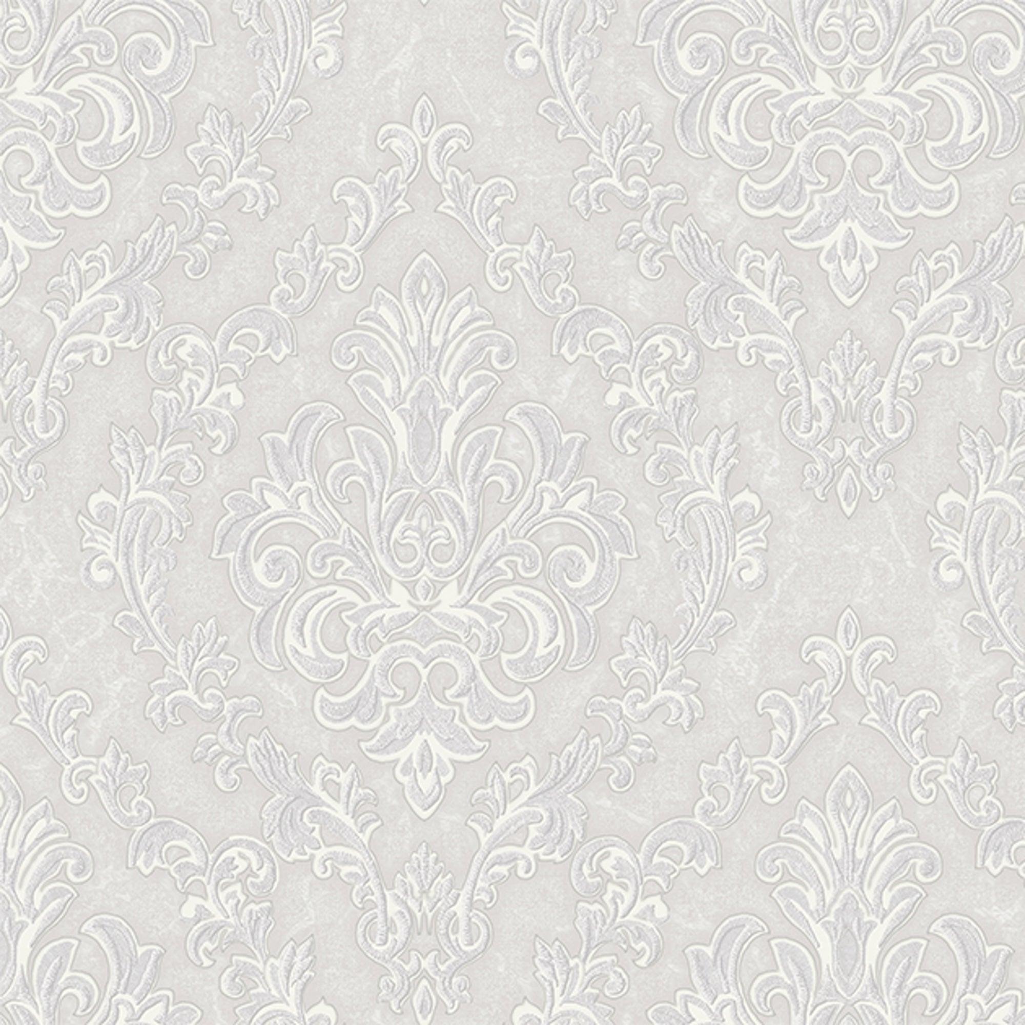 2000x2000 Adawall Wallpaper Store in Houston Stylish Baroque Deep Embossed Wallpaper, Light Gray, Timeless Damask Ornate Patterns Sparkling Wallcovering, Elegant Washed Colors Design