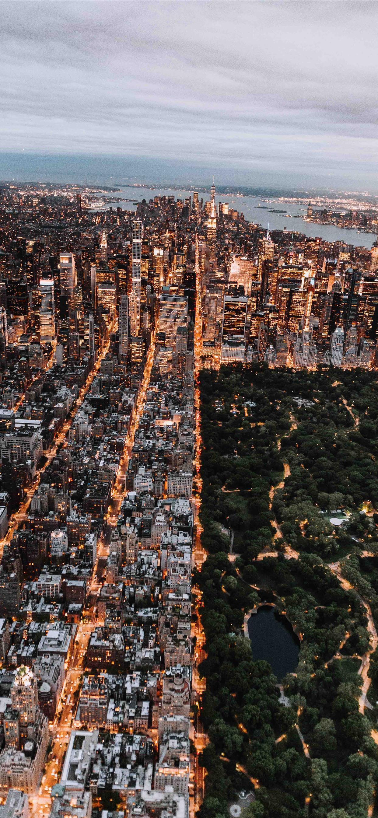 1242x2688 Aerial of Central Park and New York City iPhone Wallpaper Free