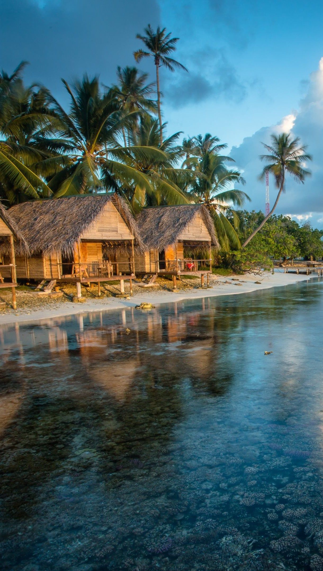 1220x2160 Bungalows in French Polynesia Wallpaper 4K for iPhone and Mobile Phone