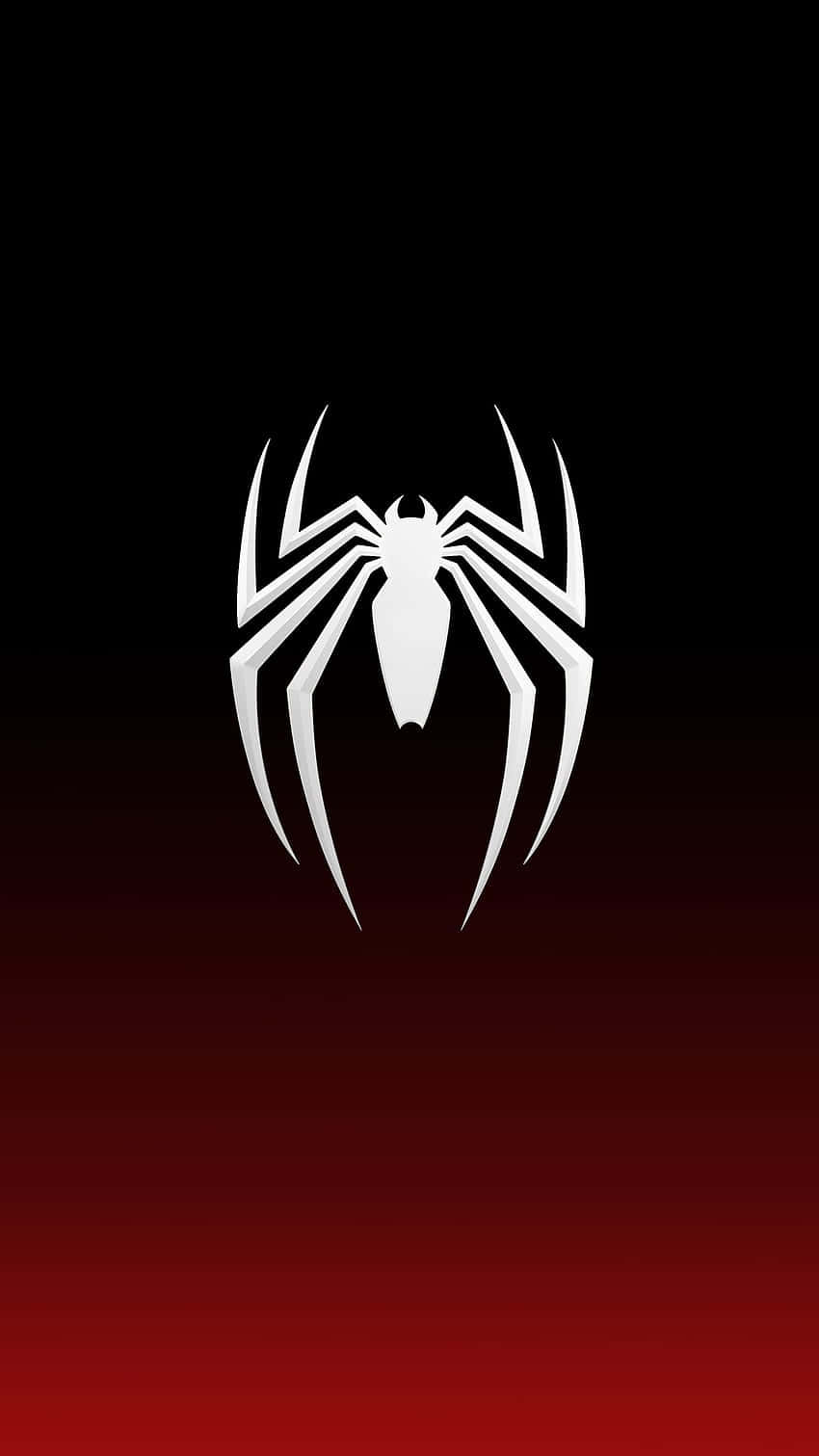850x1511 Download The Spider Man Logo On A Red Background Wallpaper