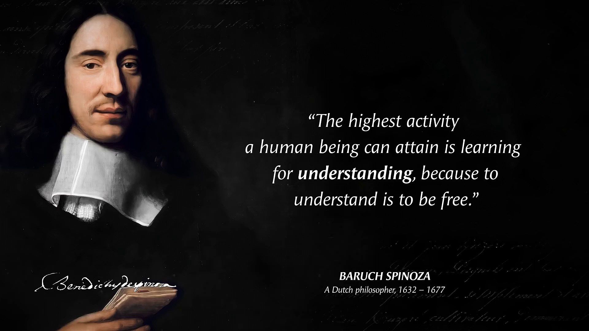 1920x1080 Baruch Spinoza's Quotes which are better to be known when young to not Regret in Old Age