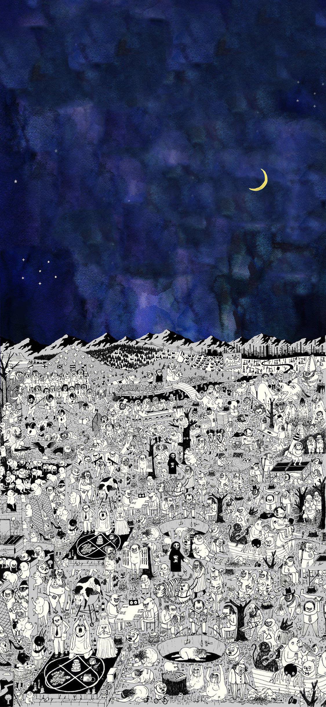 1125x2436 Here's a great quality Pure Comedy album art phone wallpaper made for me by my Girlfriend!