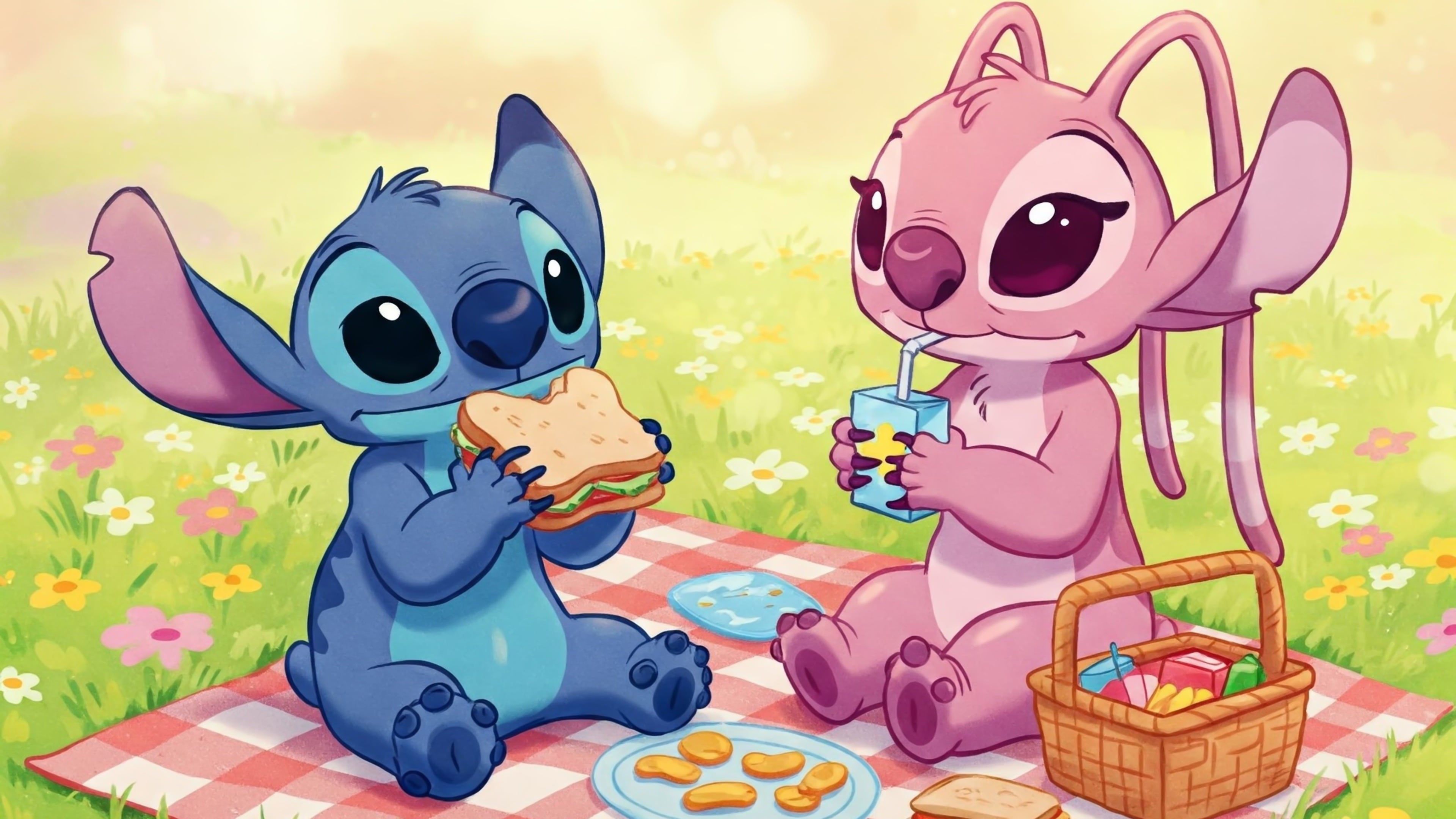 3840x2160 Stitch and Angel Wallpaper 4K for Desktop