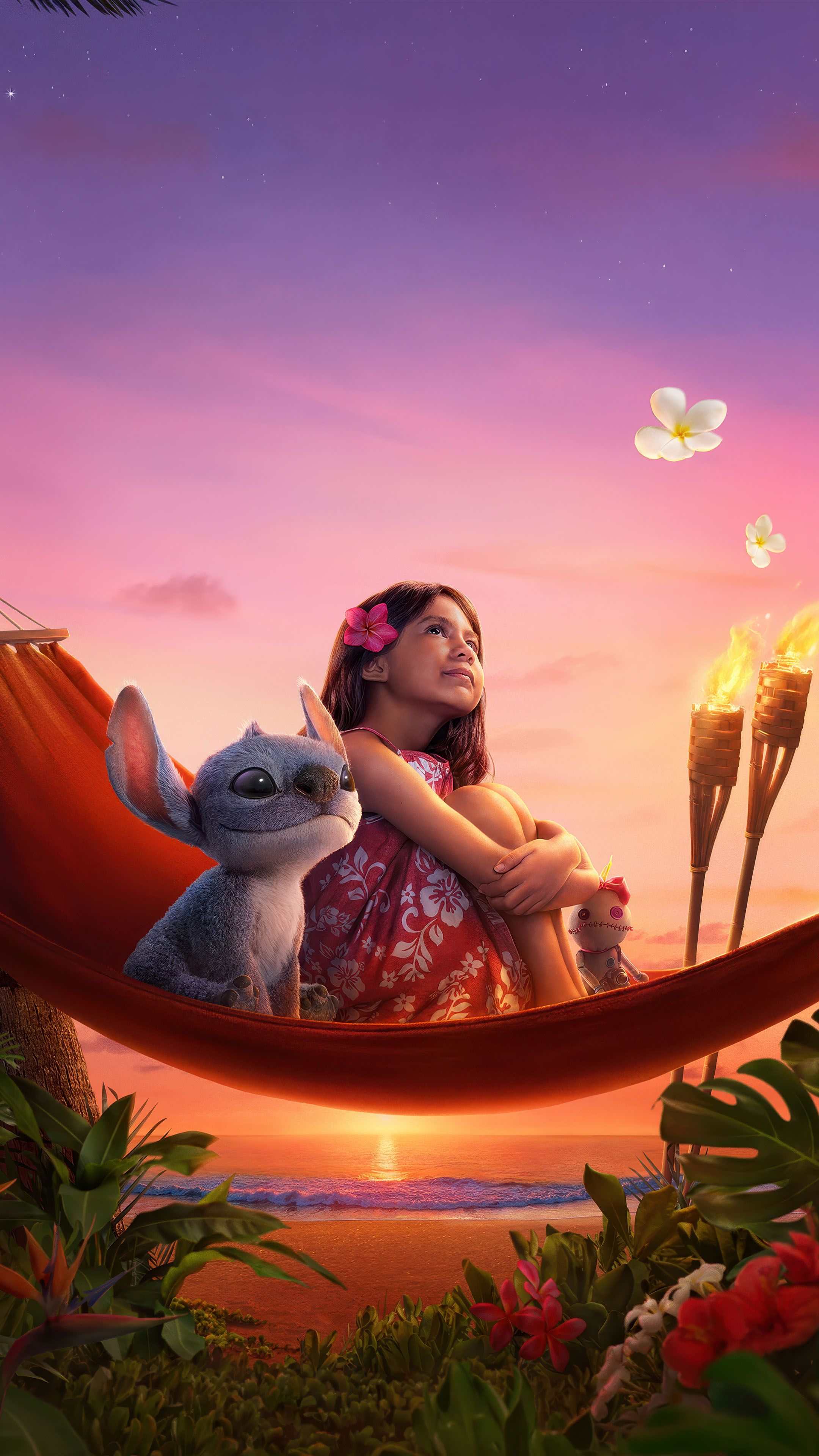 2160x3840 Lilo & Stitch 2025 Movie 4K Ultra HD Mobile Wallpaper for iPhone & Android