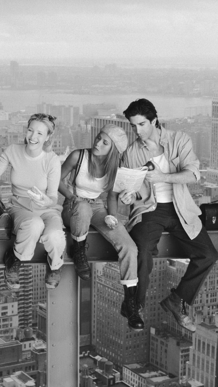 720x1280 Phone wallpaper: Friends (Tv Show), Friends, Tv Show, Cast, Black & White, Matthew Perry, David Schwimmer, Rachel Green, Monica Geller, Lisa Kudrow, Phoebe Buffay, Chandler Bing, Matt Leblanc, Joey Tribbiani, Ross Geller