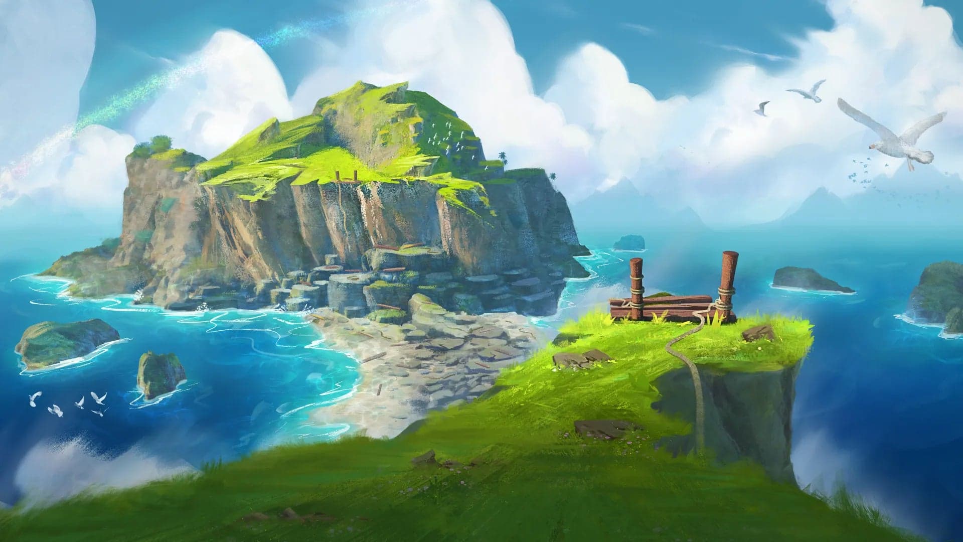 1920x1080 Rope Bridge Chasm Scene
