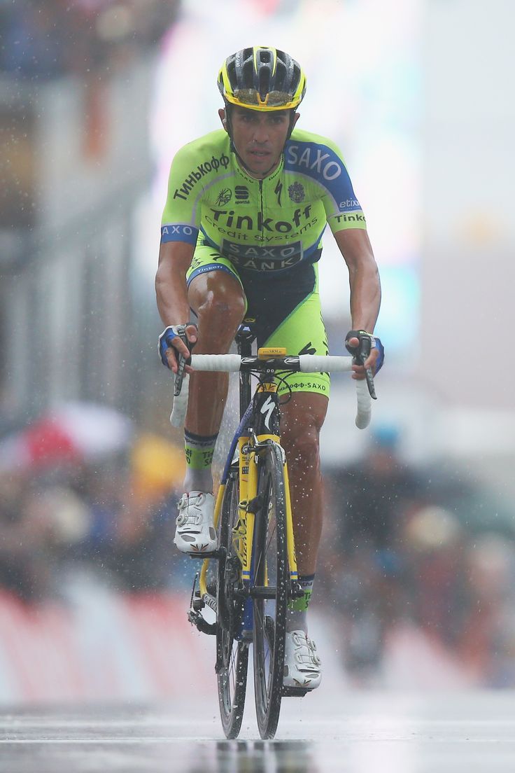 736x1104 GERARDMER LA MAUSELAINE, FRANCE 12: Alberto Contador Of Spain And Tinkoff Saxo Puts In A Late Attack To The Finish Line To Gain Seconds On The General Classification During The Eighth