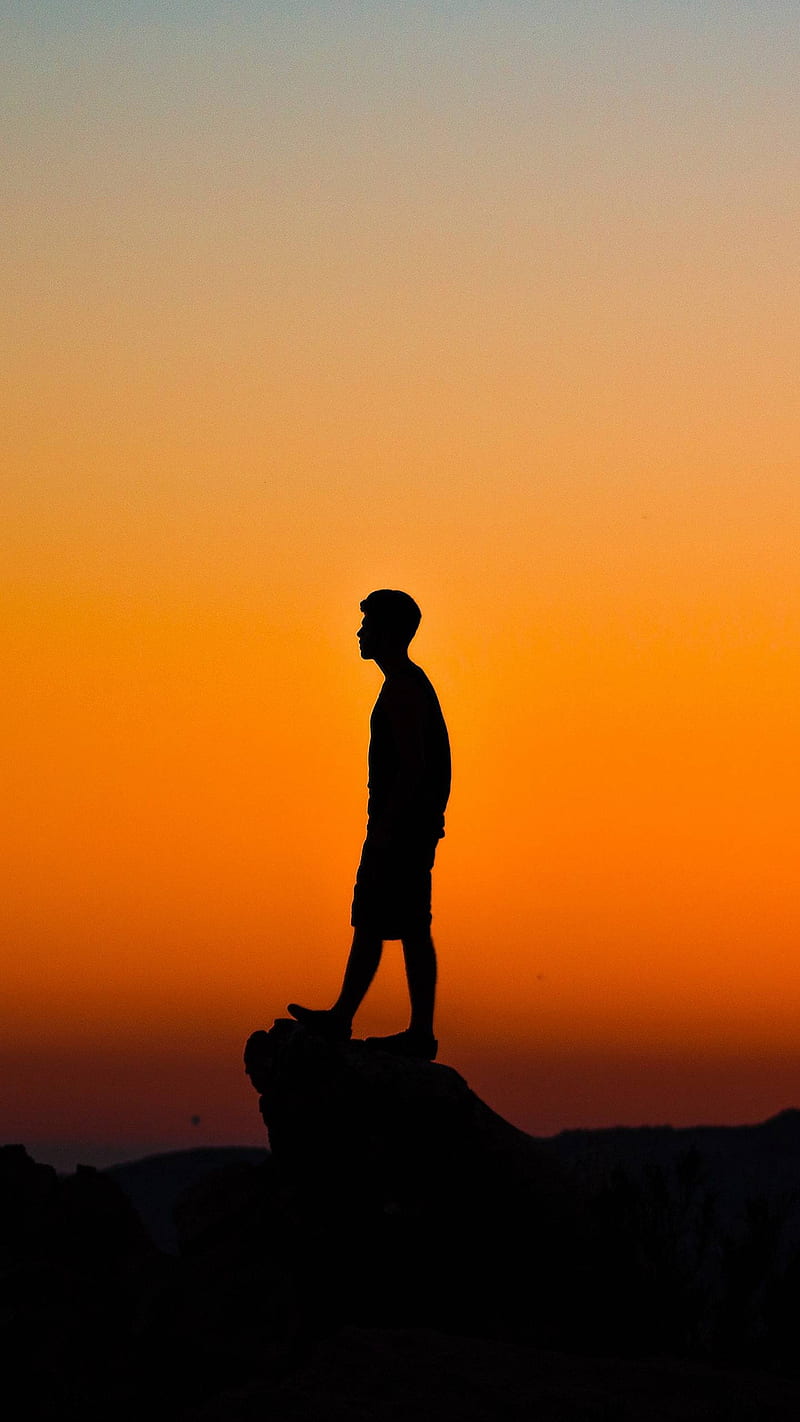 800x1422 Silhouette, sunset, lonely, solitude, dark, HD phone wallpaper