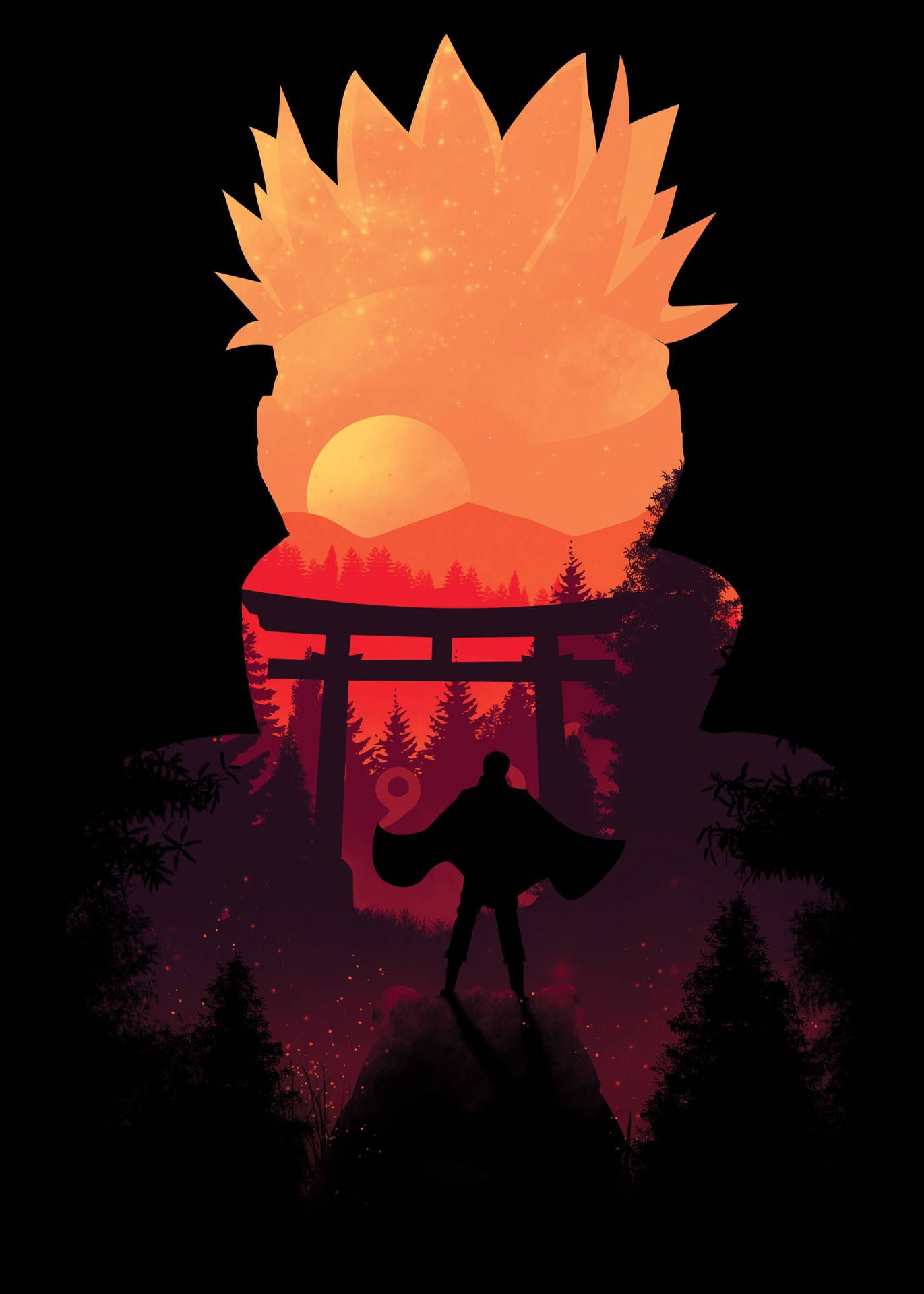 1371x1920 Naruto Silhouette Wallpaper