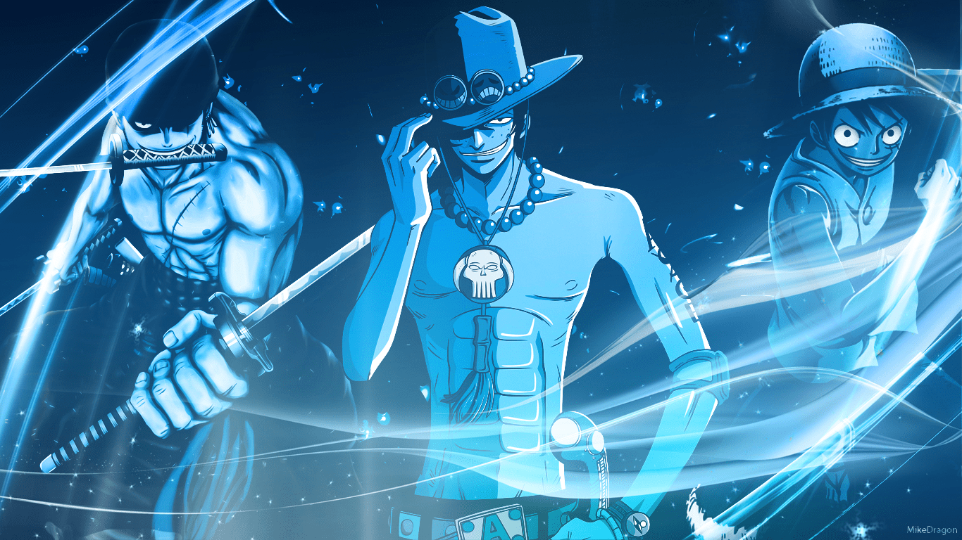 1366x768 Blue One Piece Wallpaper