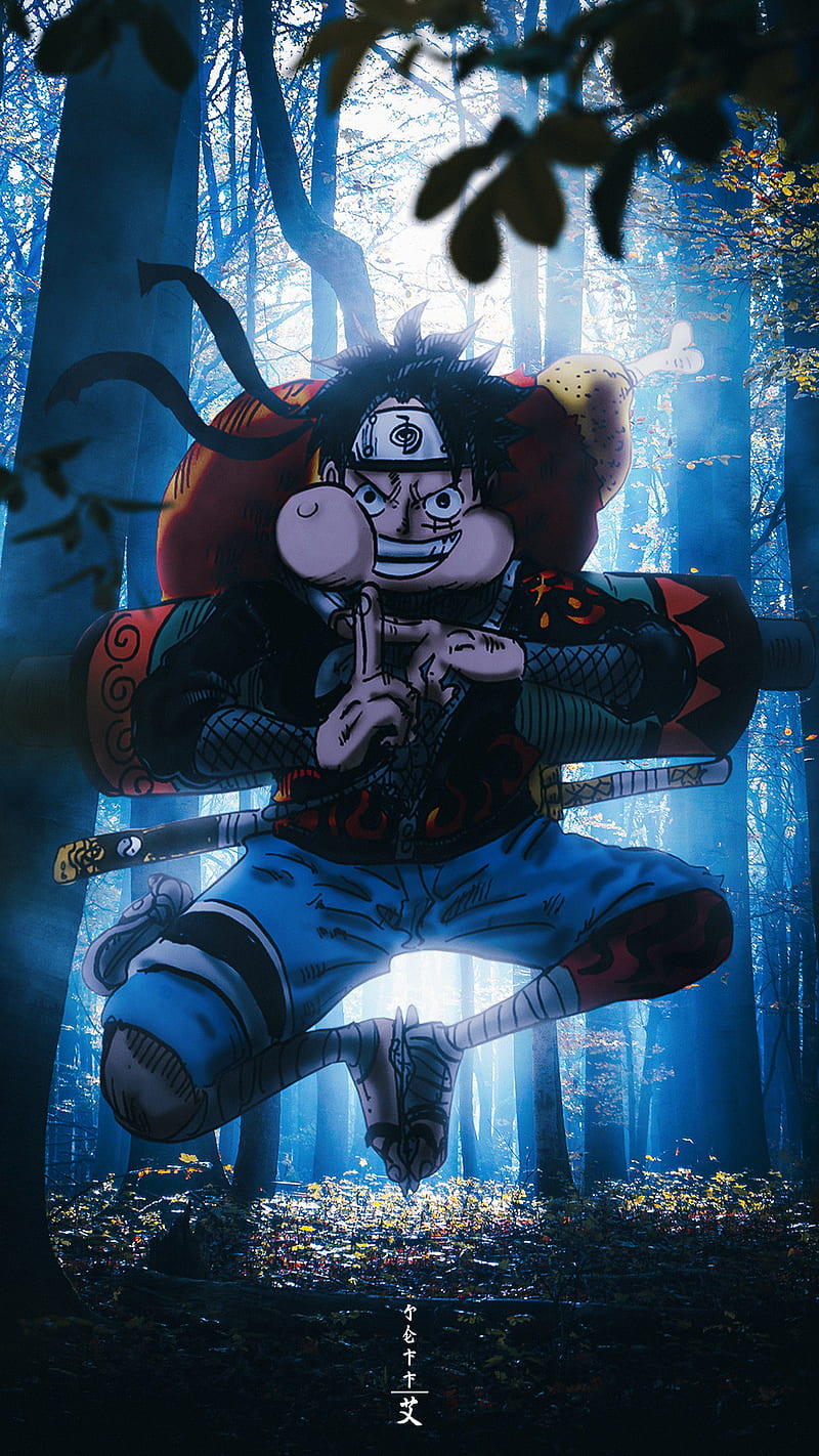 800x1422 LUFFY UZUMAKI 海賊, electric blue, parchment, flash graphy, forest, pergaminho, HD phone wallpaper