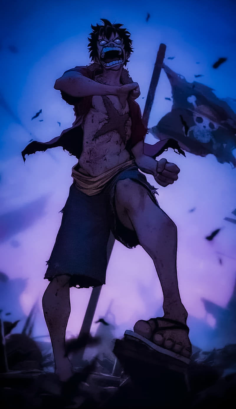 800x1386 Luffy, electric blue, art, HD phone wallpaper
