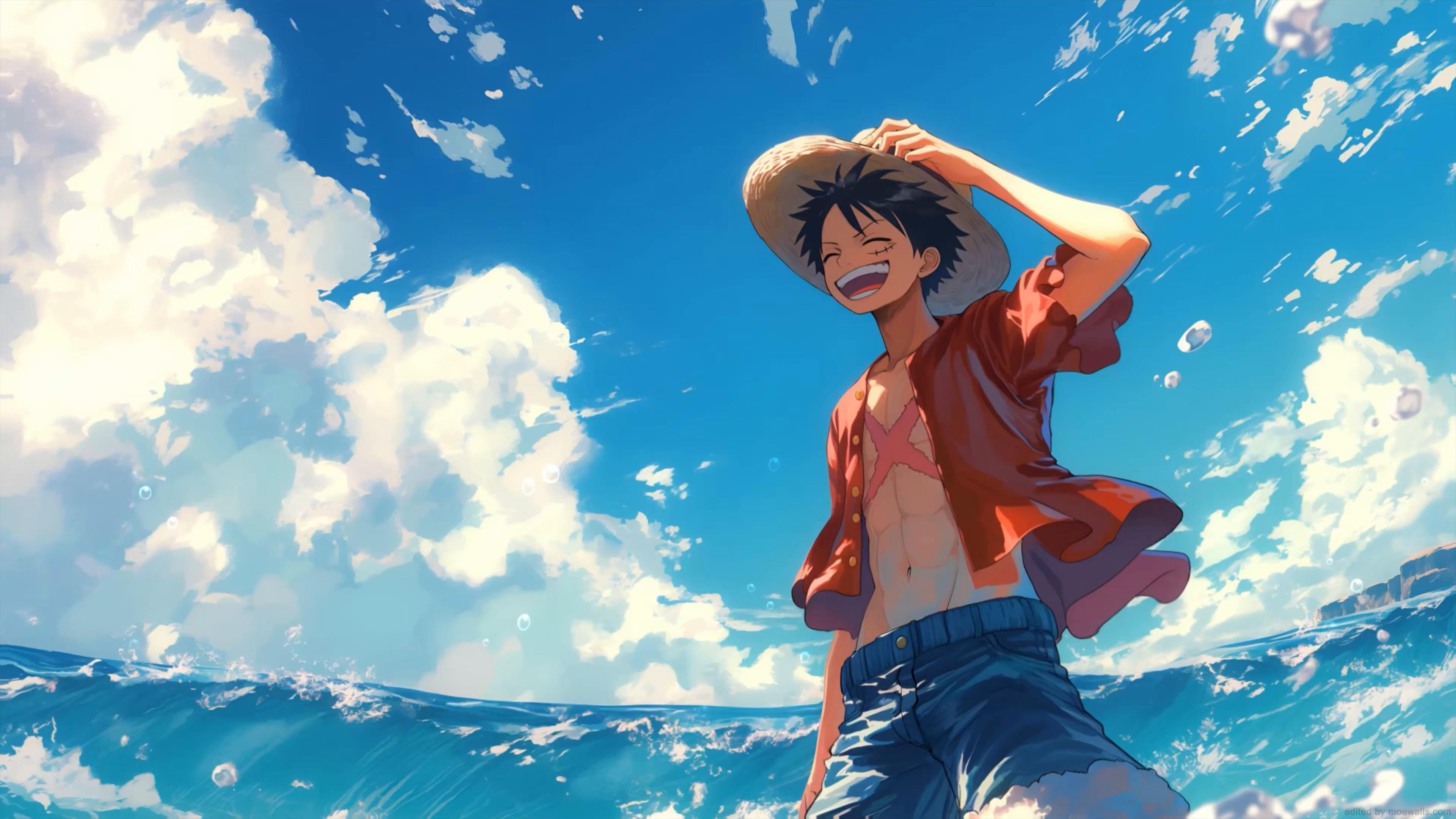 3840x2160 Luffy Blue Horizon Mobile Live Wallpaper