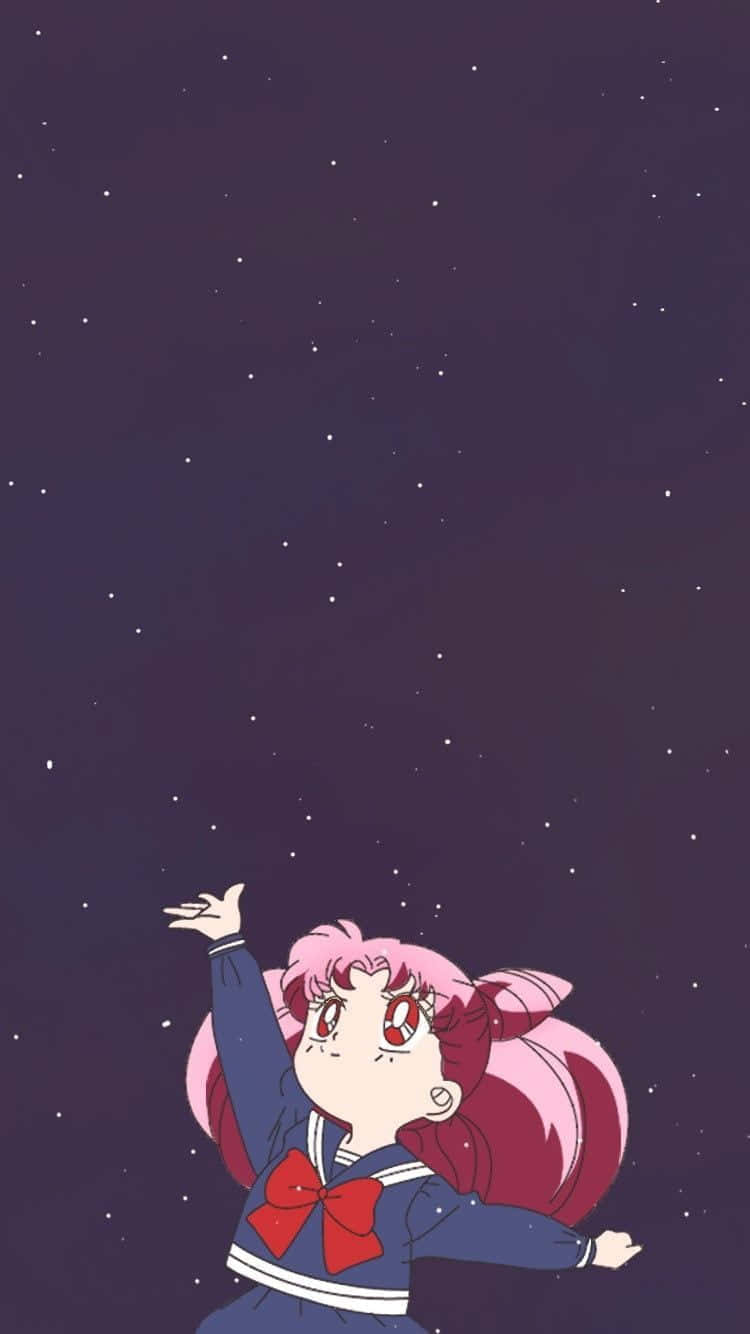 750x1334 Download The Elegant and Adventurous Chibiusa of Sailor Moon Wallpaper