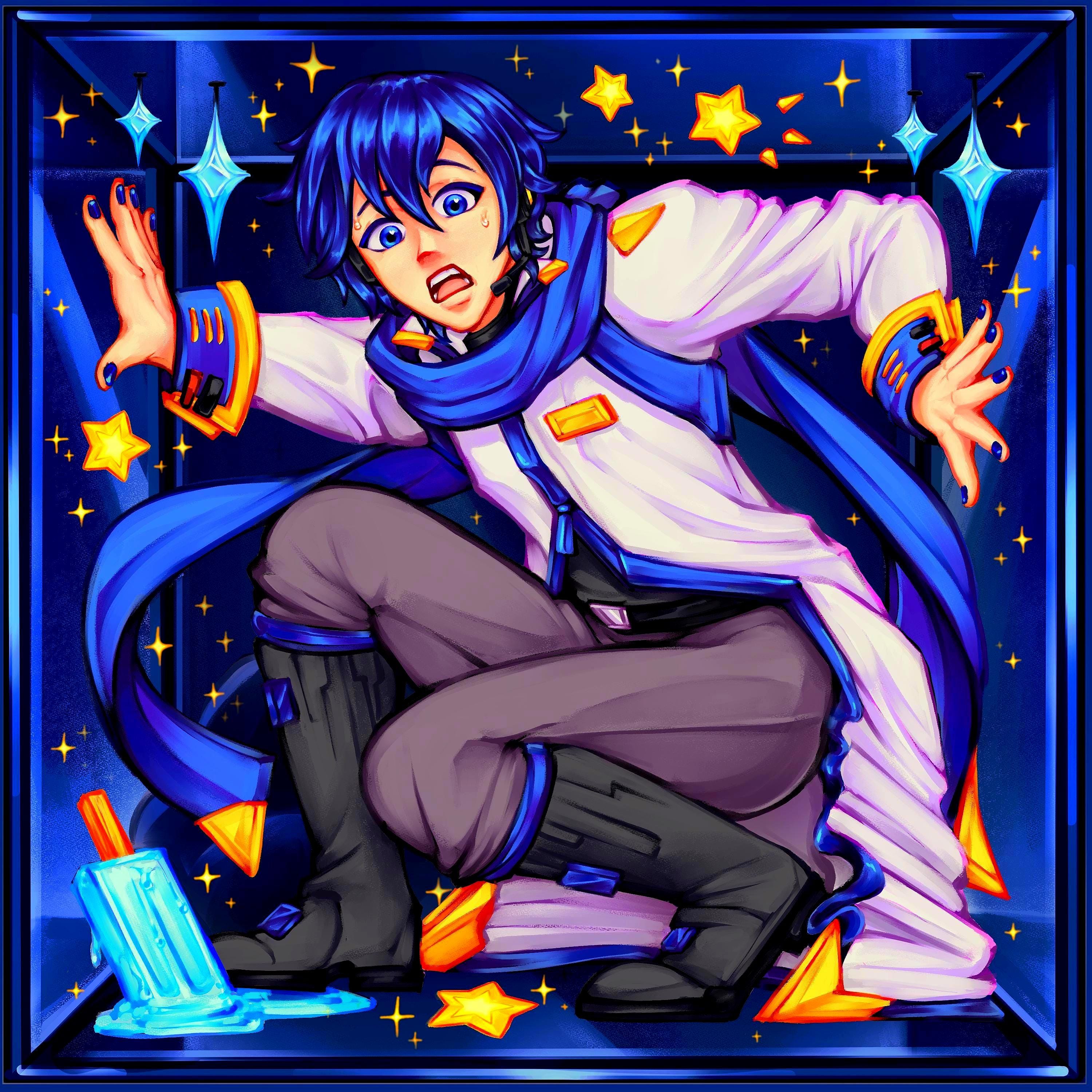 3000x3000 Kaito Art Print (8x8 In) Square Print Satin Cardstock