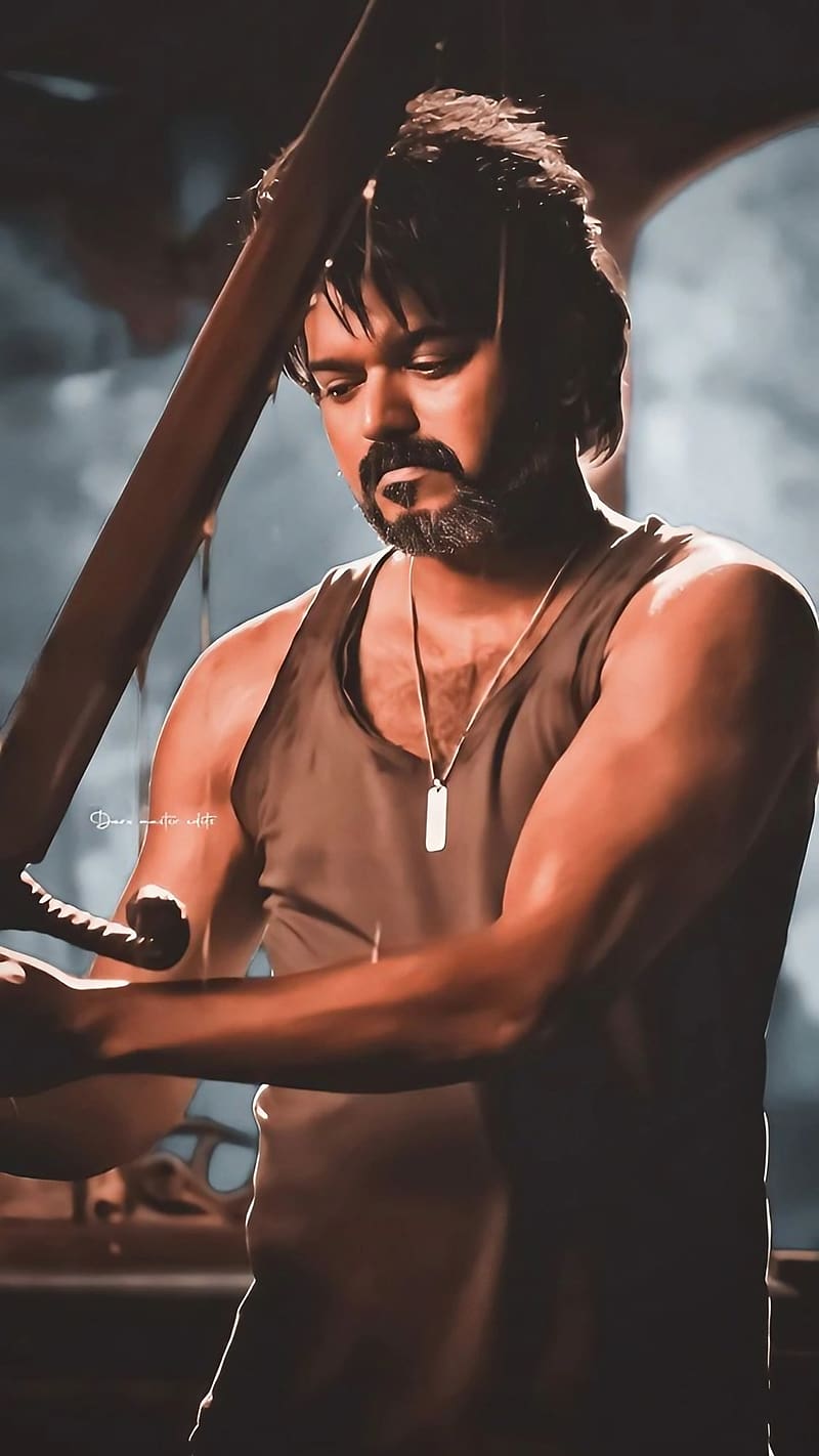 800x1422 Thalapathy Vijay With Sword, actor, leo movie, HD phone wallpaper