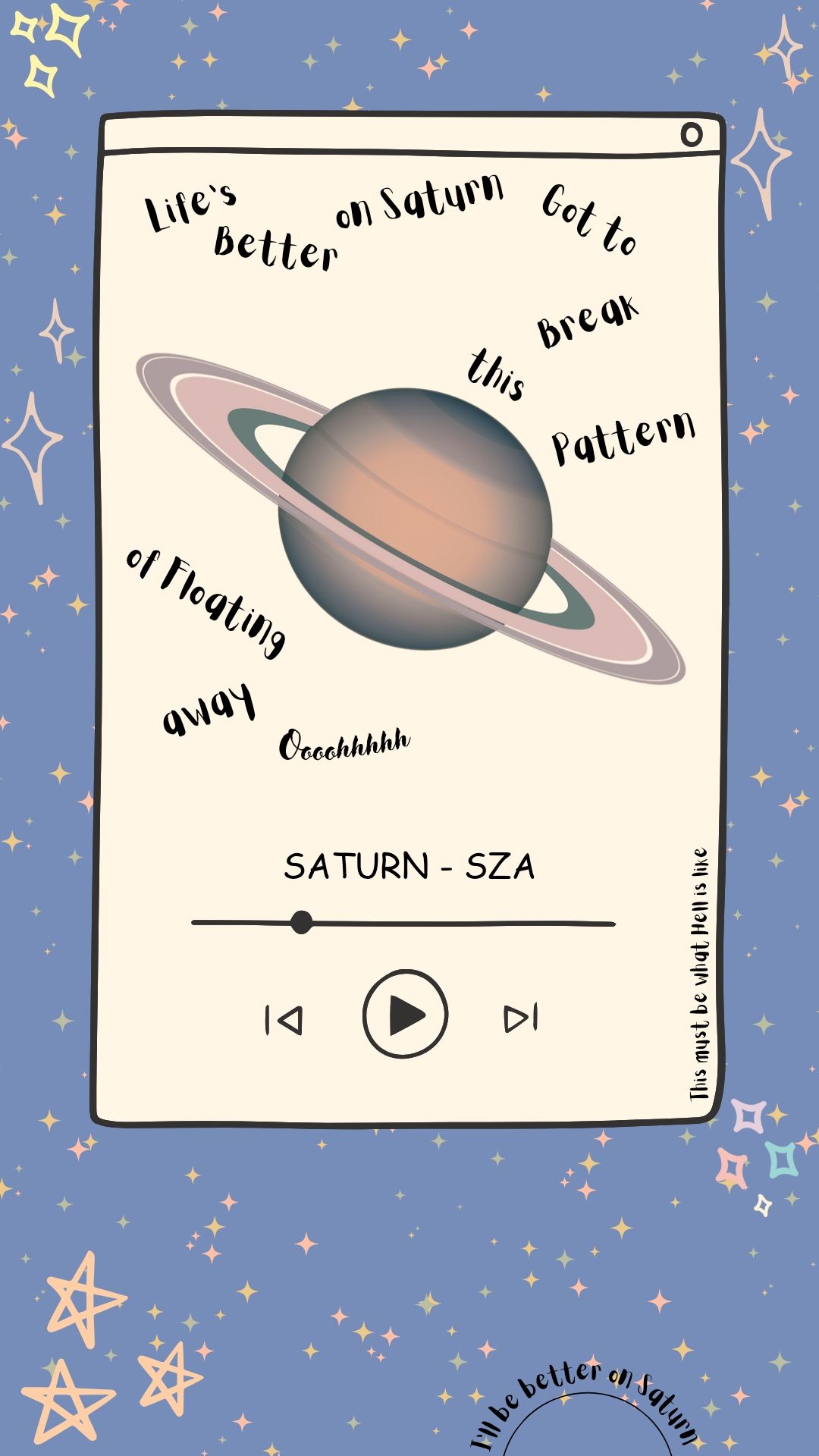 1080x1920 Saturn (SZA) inspired phone wallpaper