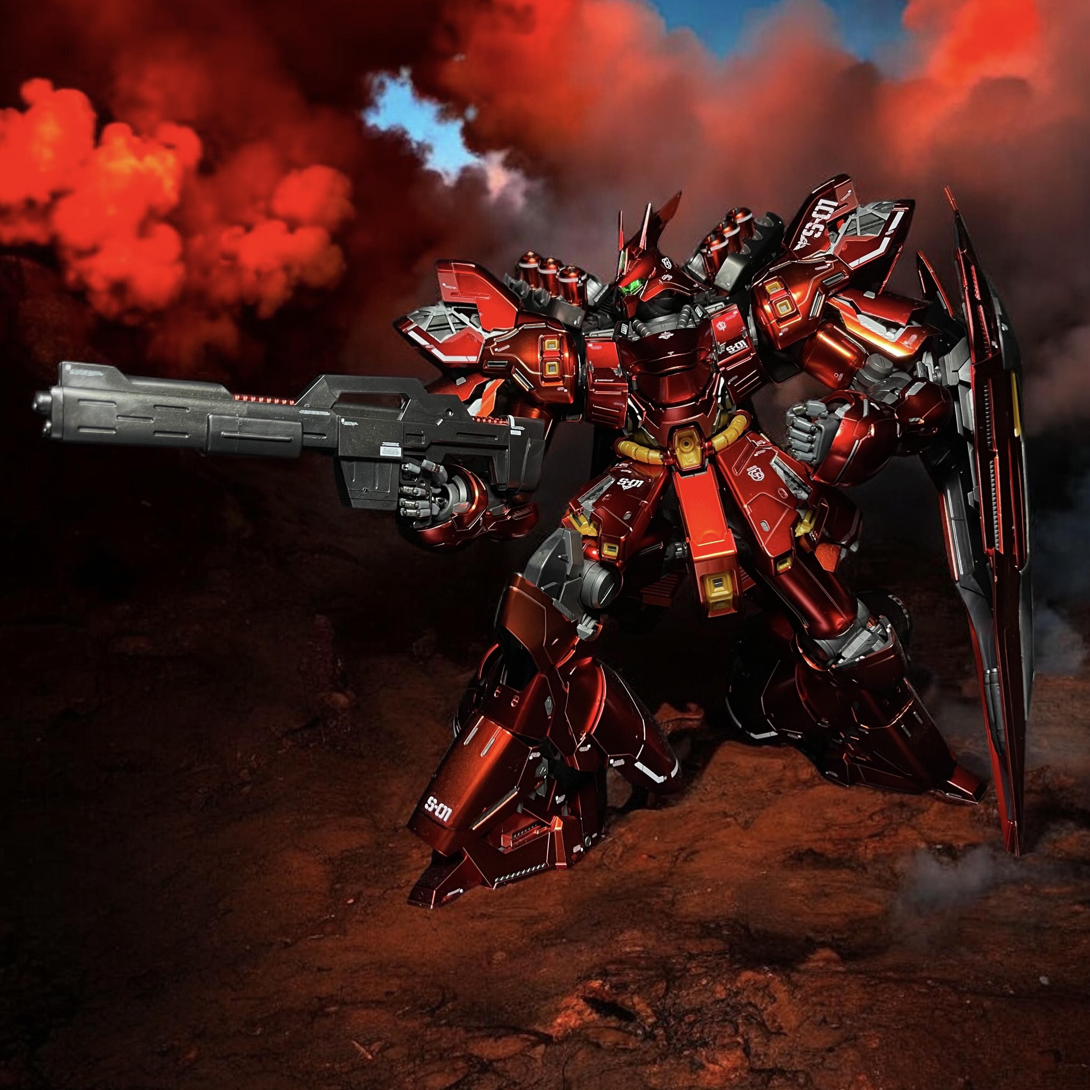 3497x3497 MG Sazabi special coating, background Photoroom