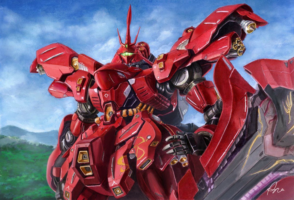 1200x816 Metal Structure Sazabi Prints: #gundam #sazabi #watercolor #illuatration #gunpla #mecha #anime #manga #robot #mech #art