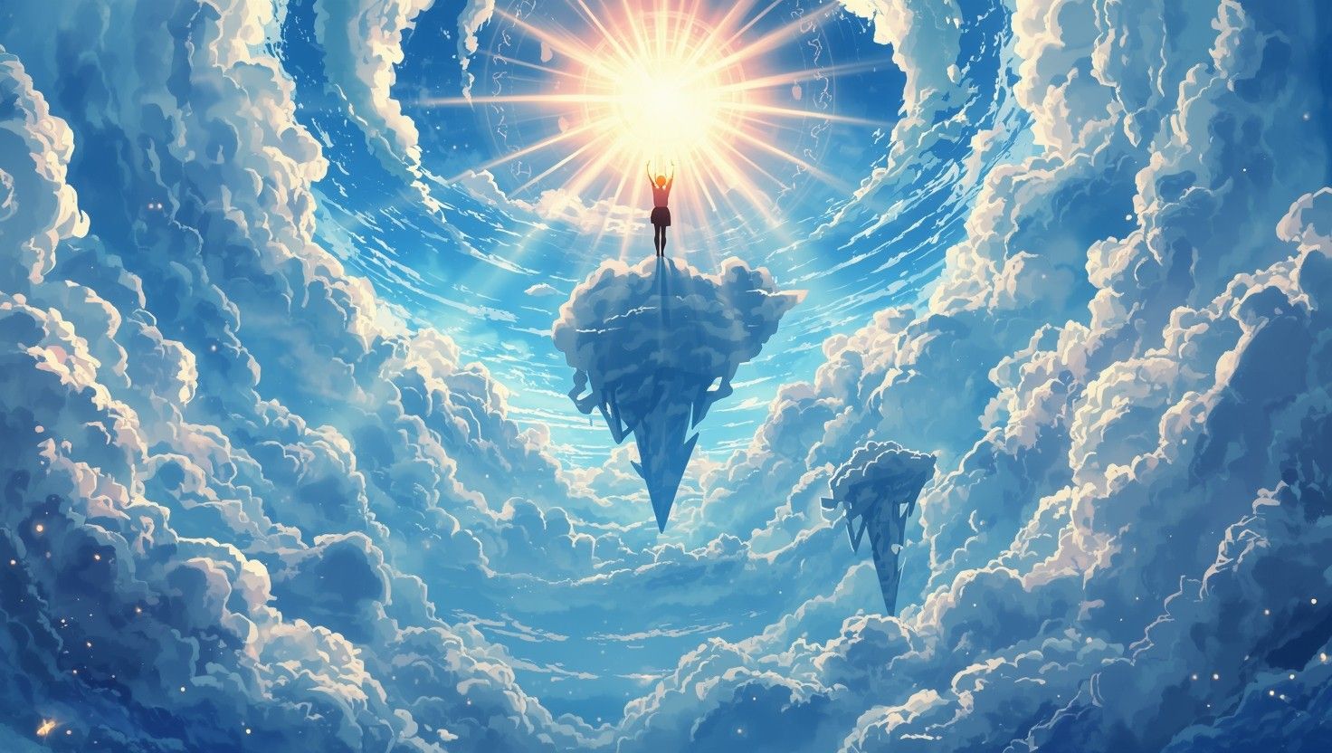 1472x832 Free Heavenly Anime Ascension Image, Anime, Clouds
