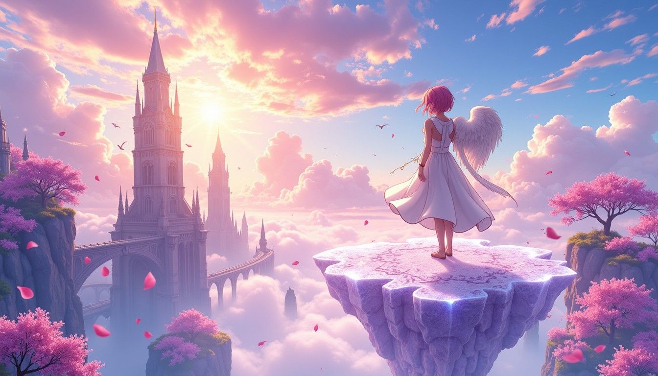 1344x768 Free Celestial Anime Paradise Image, Heaven, Ethereal