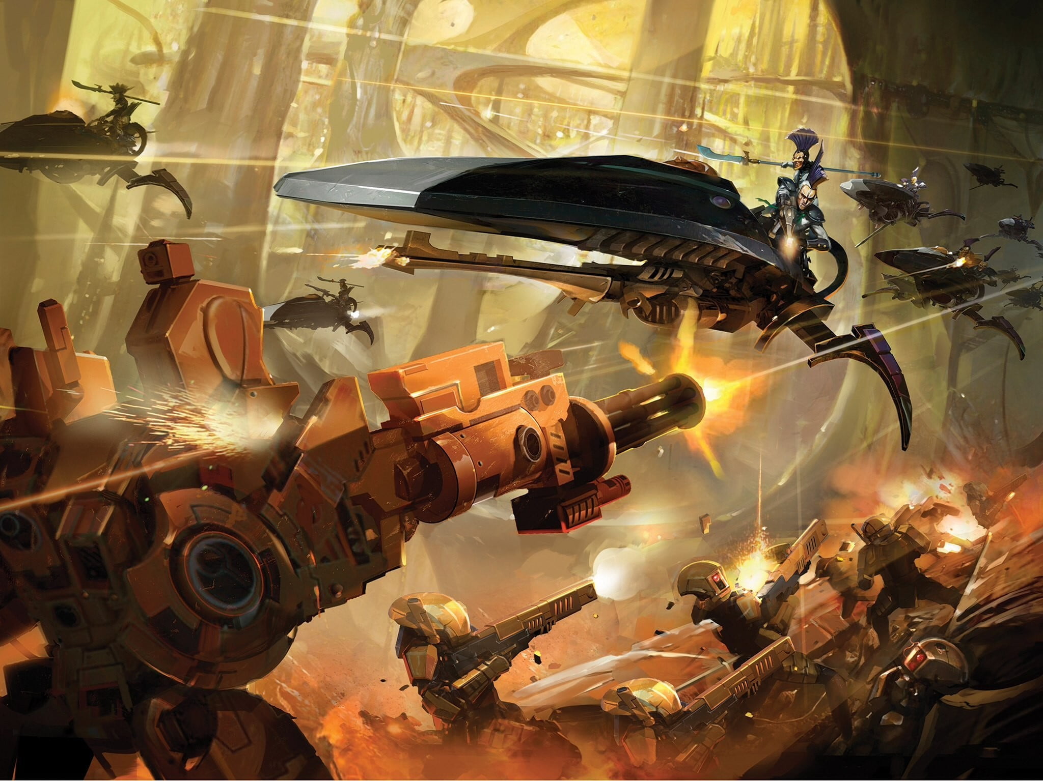 2048x1535 Black ship fan art, Warhammer Tau, Dark Eldar HD wallpaper