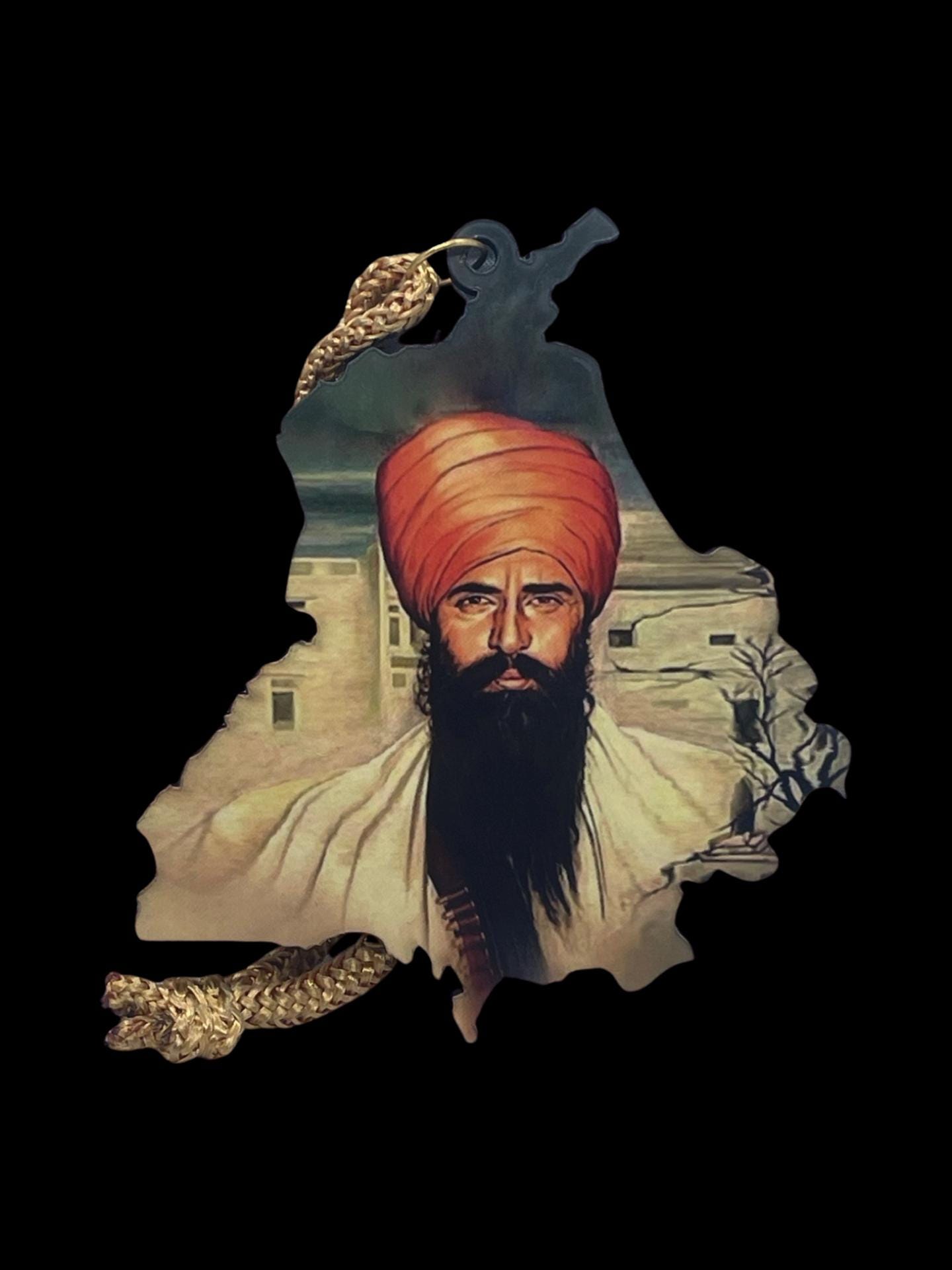 1440x1920 Sant Jarnail Singh Ji Bhindranwale Wood Car Hanging: Punjab Map Sikh Ornament